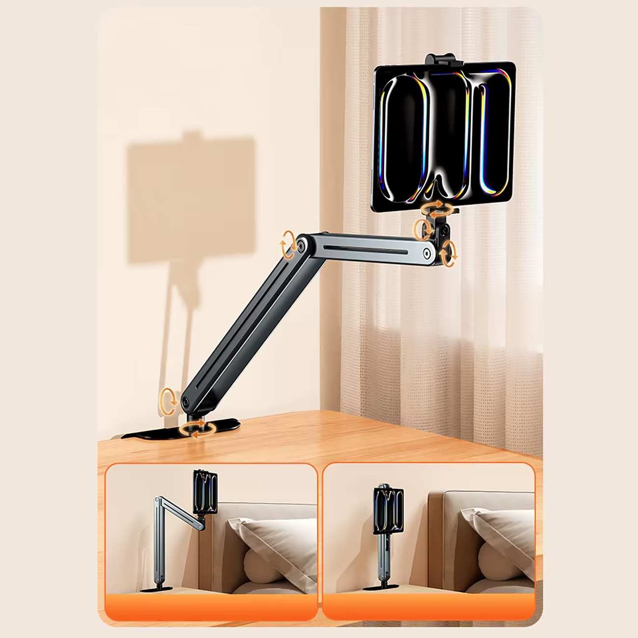 هولدر تبلت و گوشی موبایل قابل اتصال به لبه میز و تخت بونرویP96T