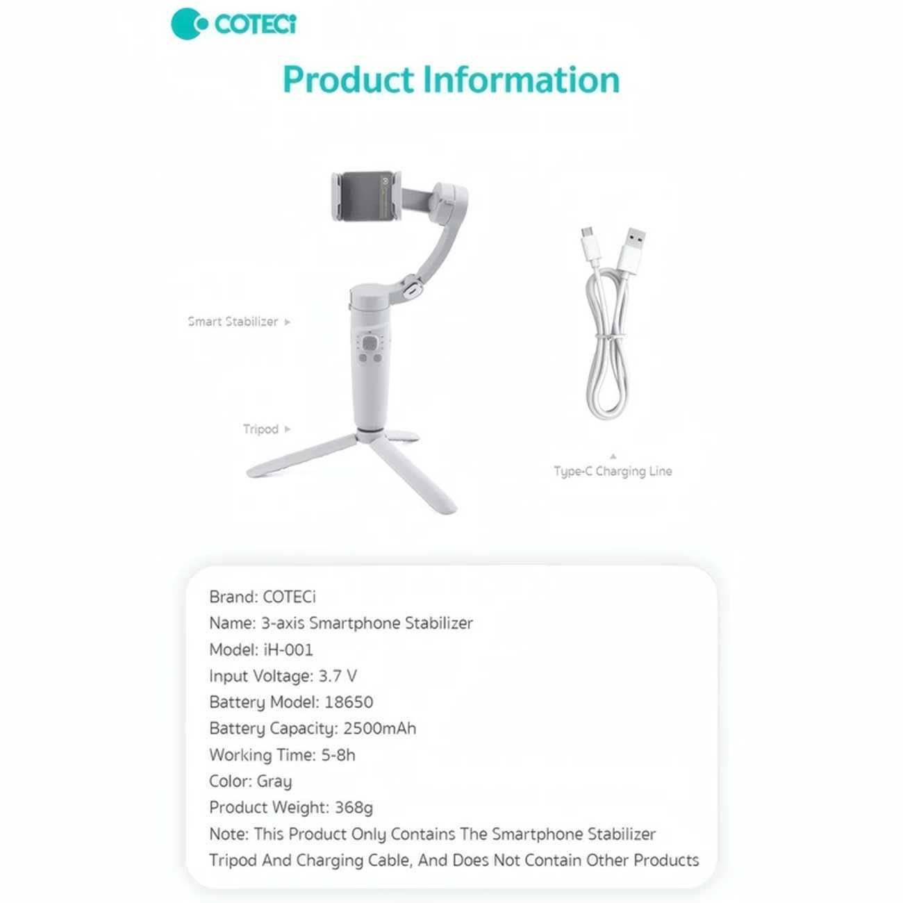گیمبال و پایه موبایل تاشو سه محوره کوتسی IH-001
