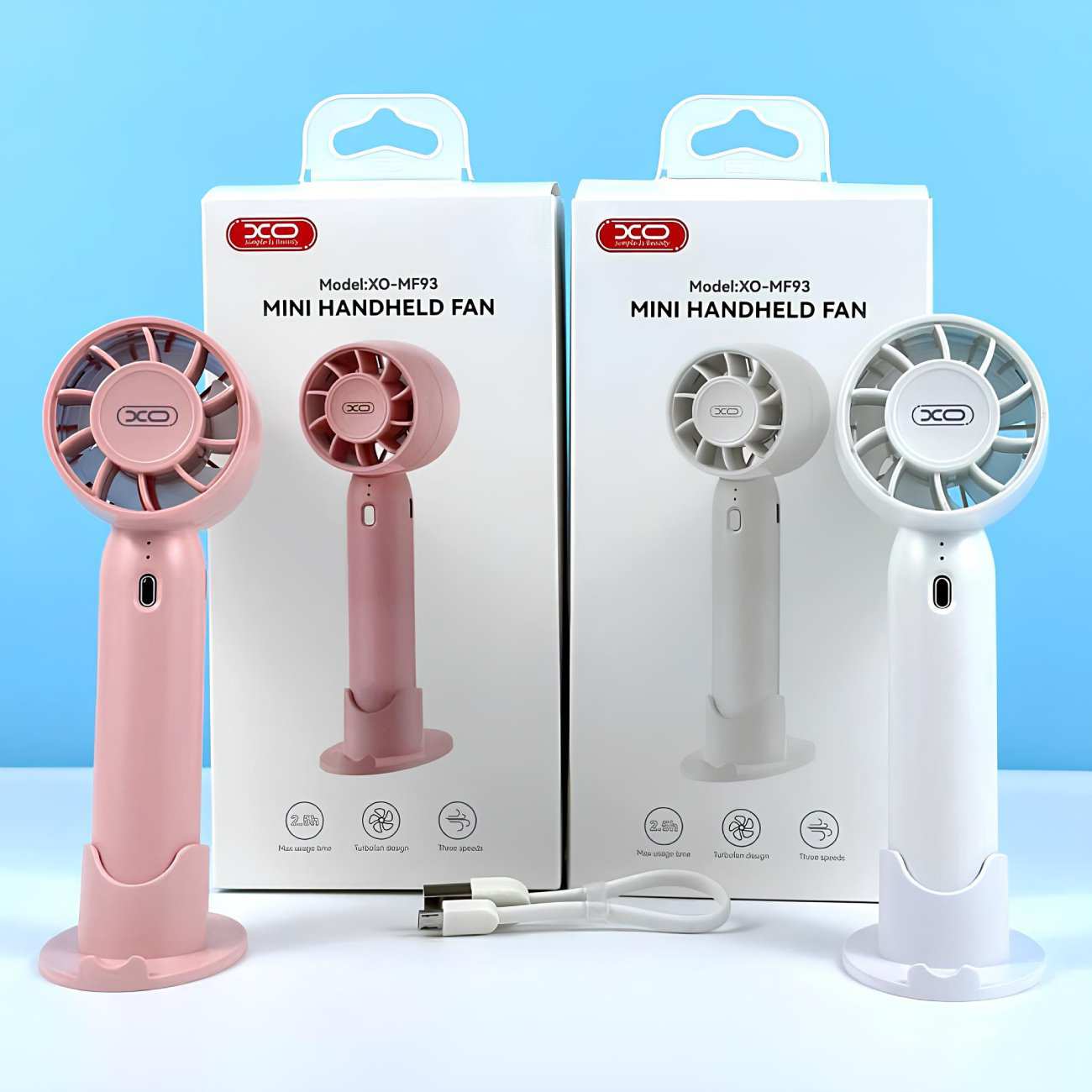 پنکه دستی و رومیزی شارژی سه سرعته ایکس او MF93