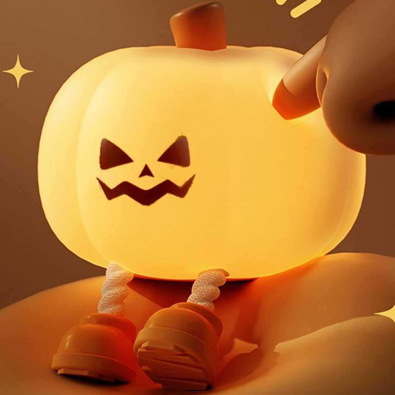 چراغ خواب فانتزی رومیزی شارژی طرح کدو تنبل ایکساو OZ08