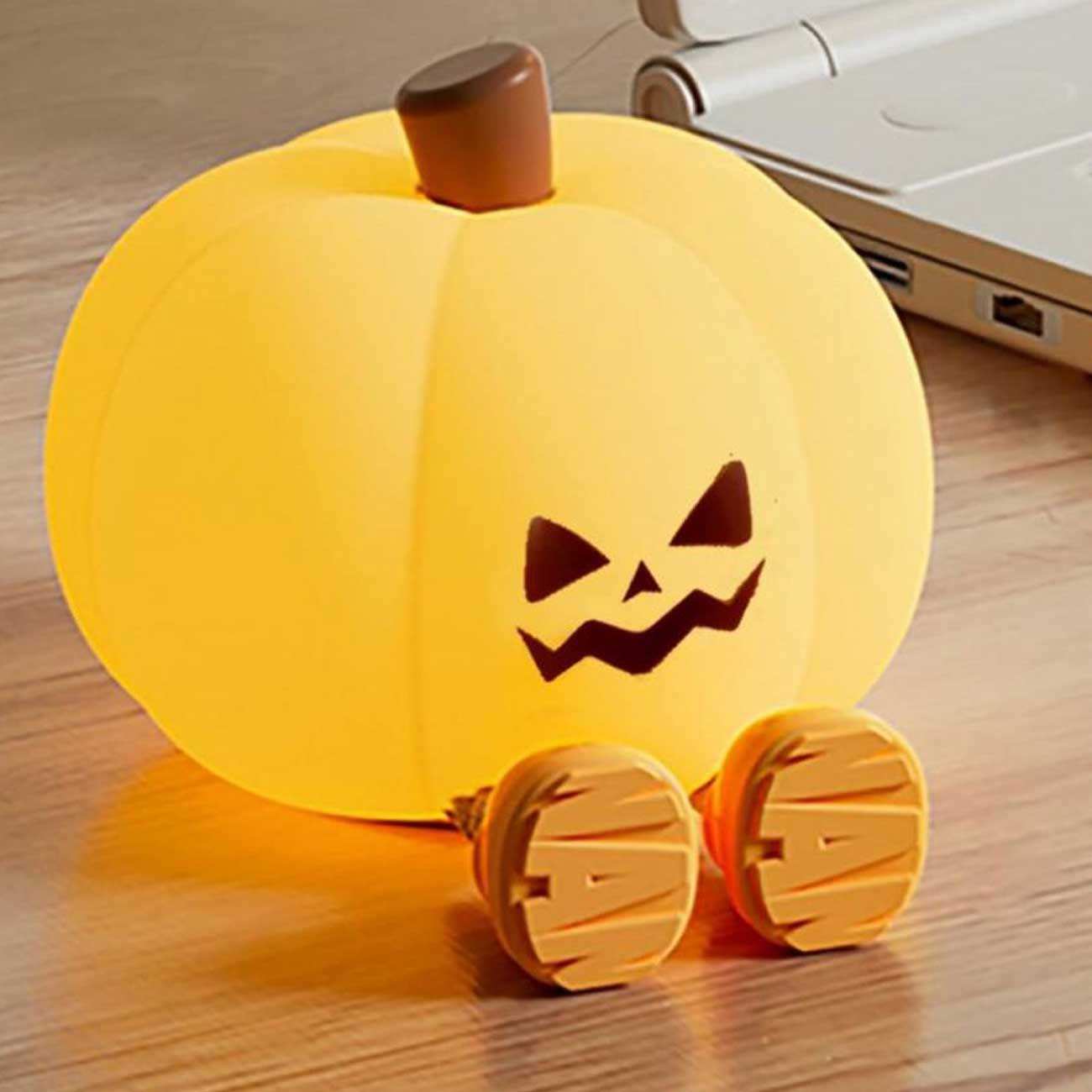 چراغ خواب فانتزی رومیزی شارژی طرح کدو تنبل ایکساو OZ08