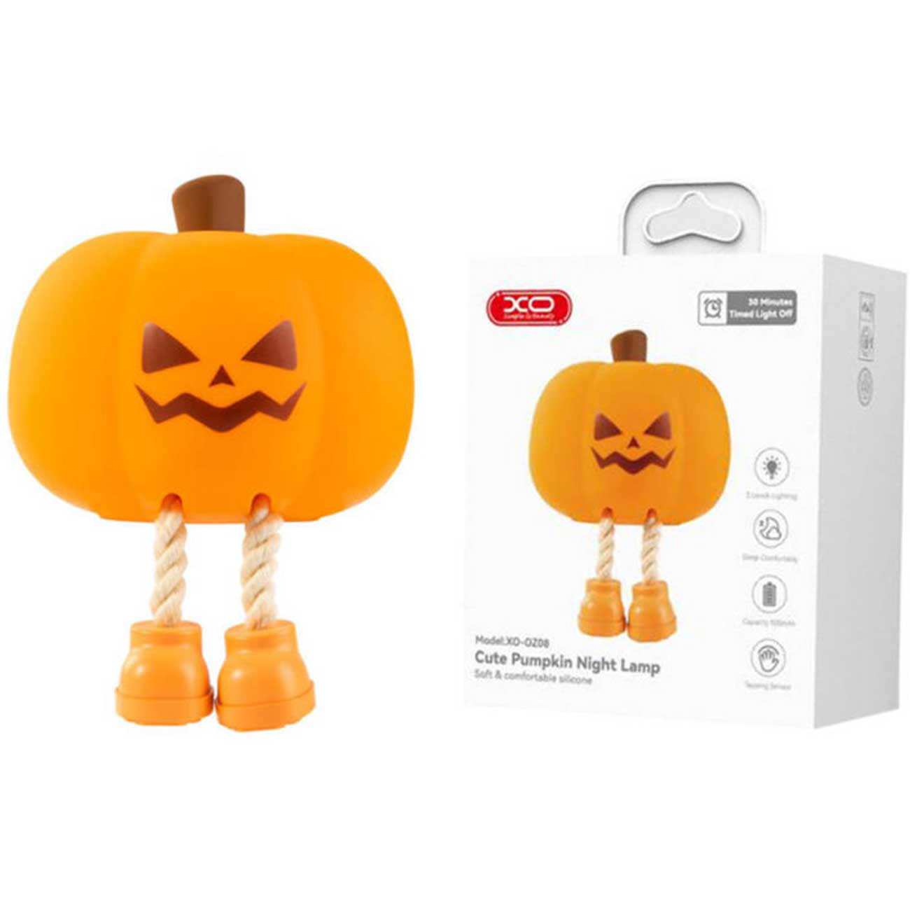 چراغ خواب فانتزی رومیزی شارژی طرح کدو تنبل ایکساو OZ08