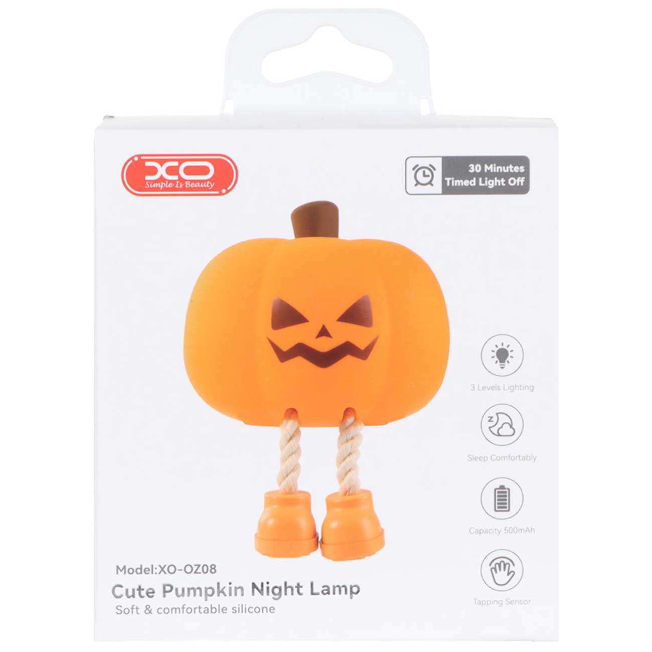 چراغ خواب فانتزی رومیزی شارژی طرح کدو تنبل ایکساو OZ08