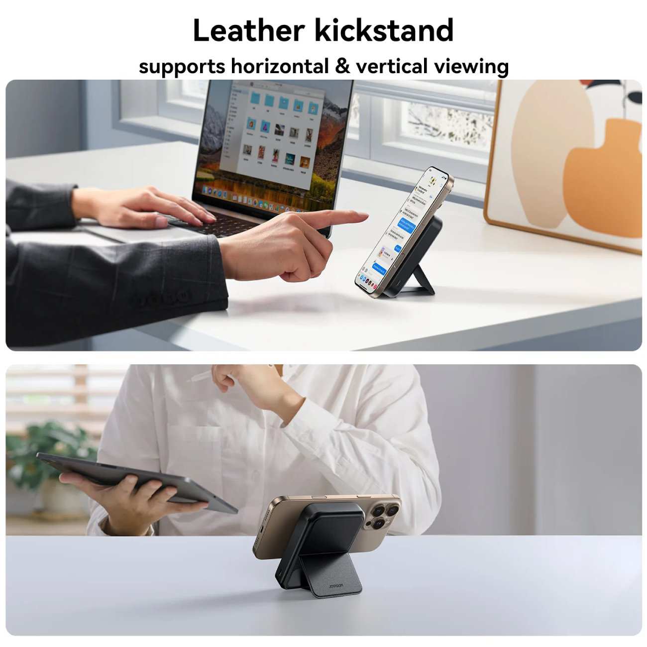 پاوربانک وایرلس مگنتی 15 وات، Type-C و USB فست شارژ 22.5 وات 10000 جویروم JR-PBM11