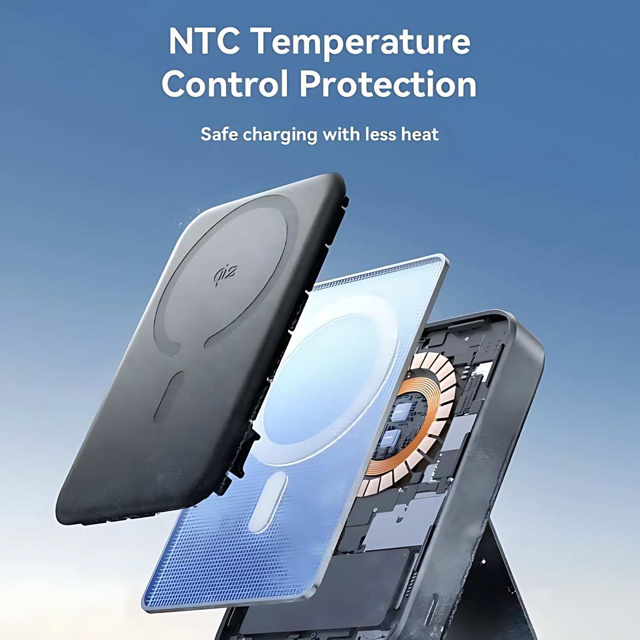 پاوربانک وایرلس مگنتی 15 وات، Type-C و USB فست شارژ 22.5 وات 10000 جویروم JR-PBM11