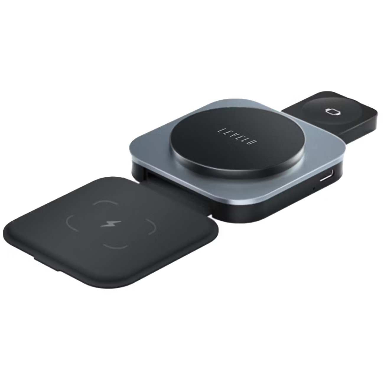 هولدر شارژر وایرلس 15 وات آیفون، ایرپاد، اپل واچ تاشو لِوِلو LVLTF31WCBK