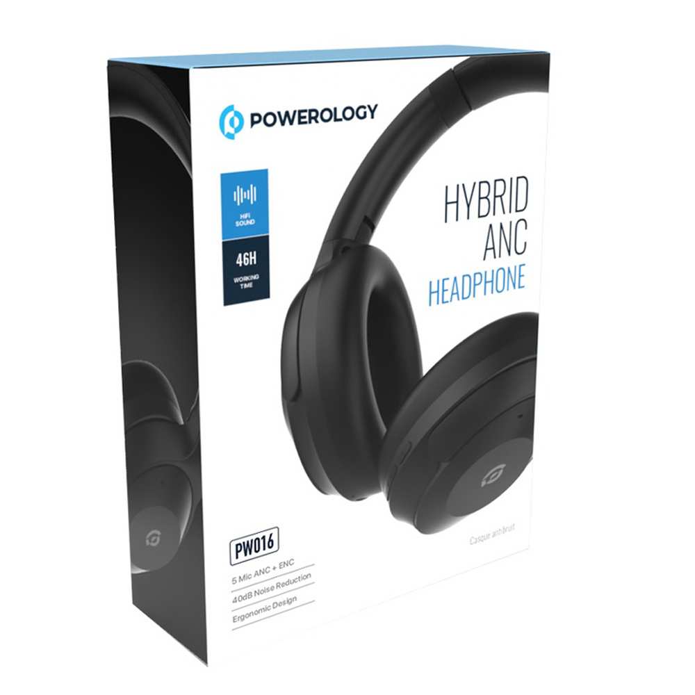 هدفون بی سیم حذف نویز ترکیبی پاورولوژی PWLAU016