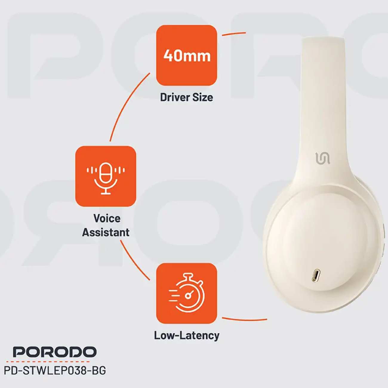 هدفون بلوتوثی 5.4 و سیمی پورودو PD-STWLEP038