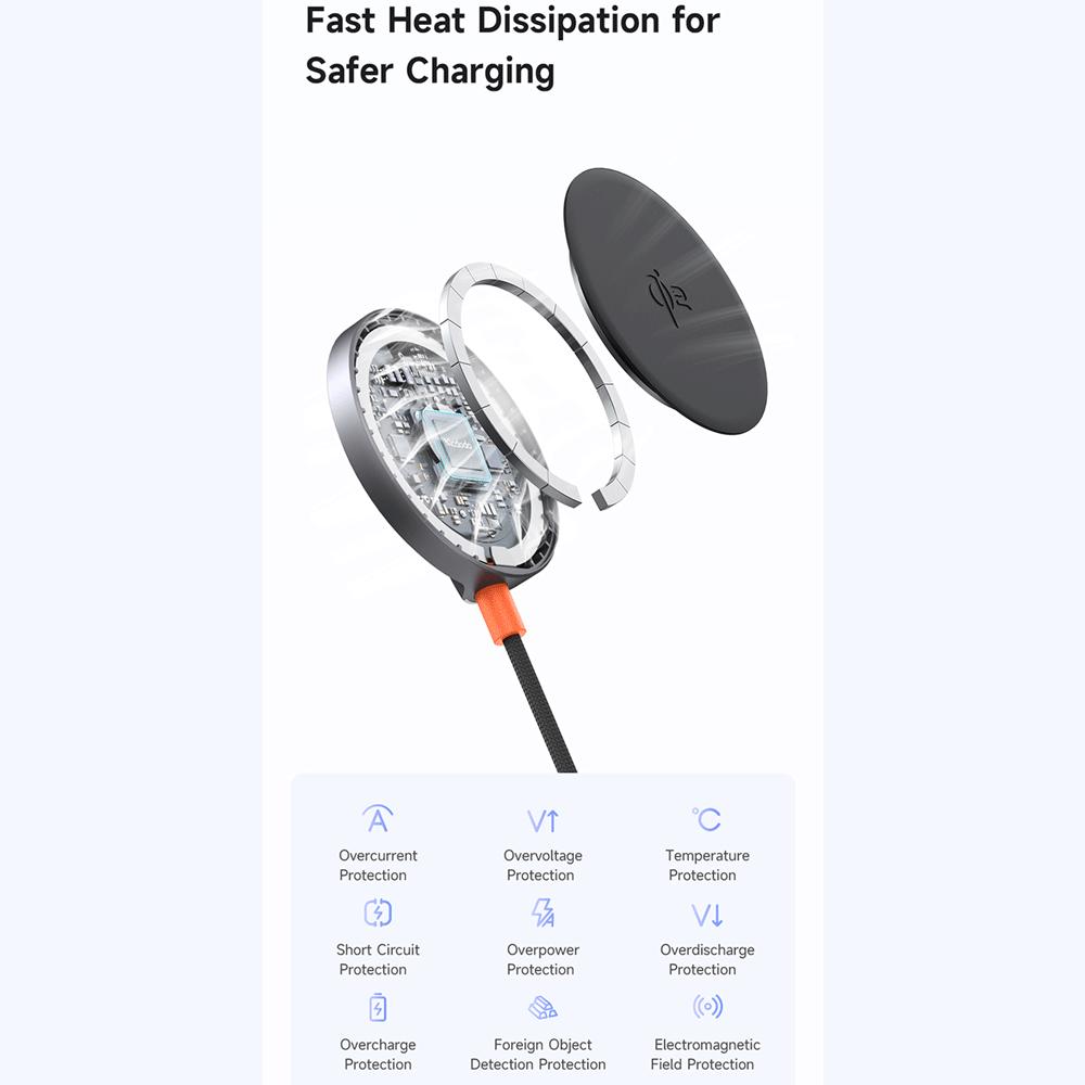 شارژر بیسیم 15 وات مگنتی مکدودو CH-2860