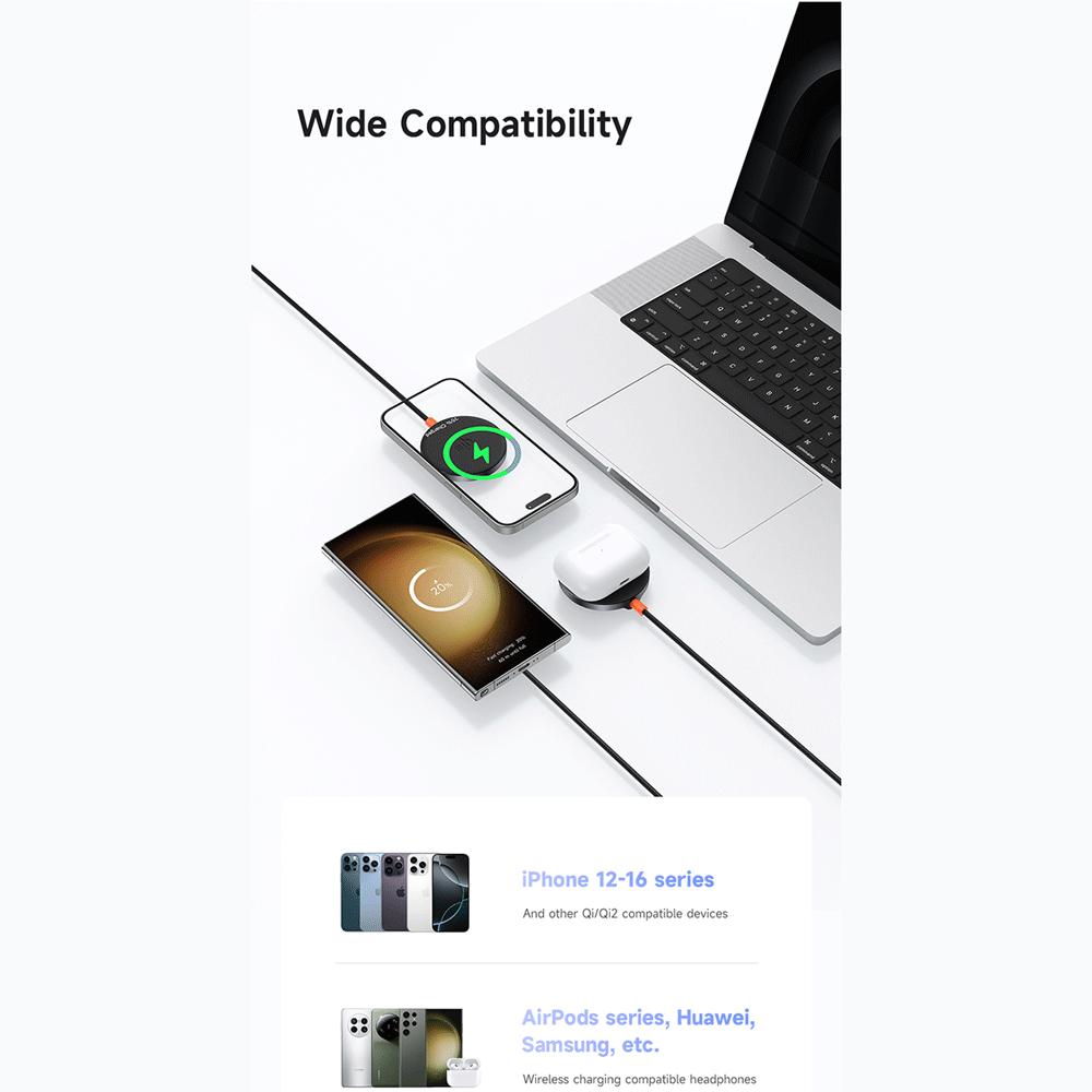 شارژر بیسیم 15 وات مگنتی مکدودو CH-2860