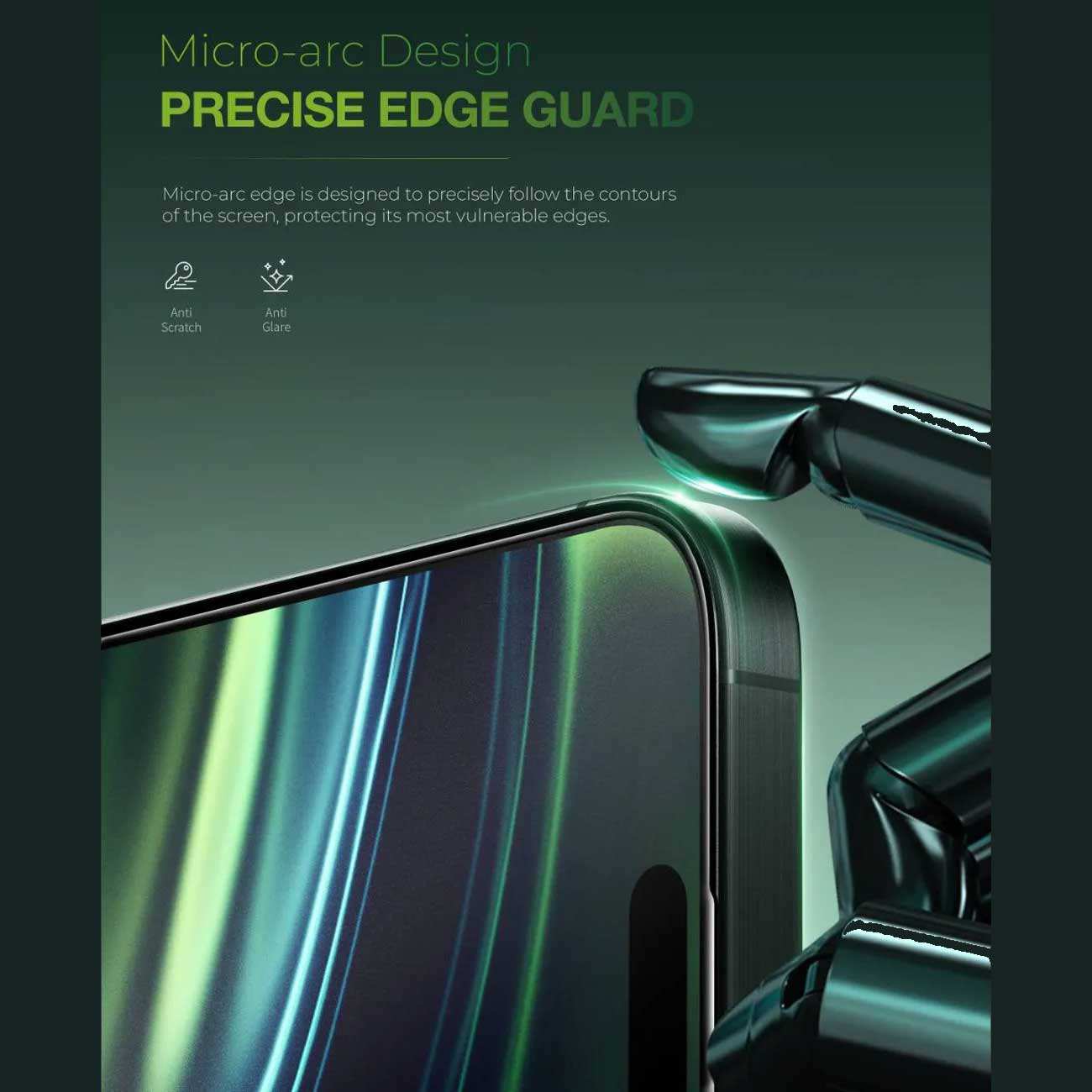 گلس پرایوسی آیفون 16 پرومکس 3 بعدی گرین GN3DSIL16PMBK