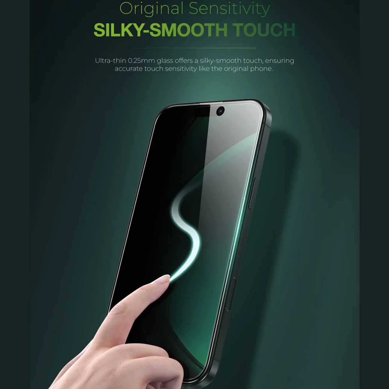 گلس پرایوسی آیفون 16 پرومکس 3 بعدی گرین GN3DSIL16PMBK