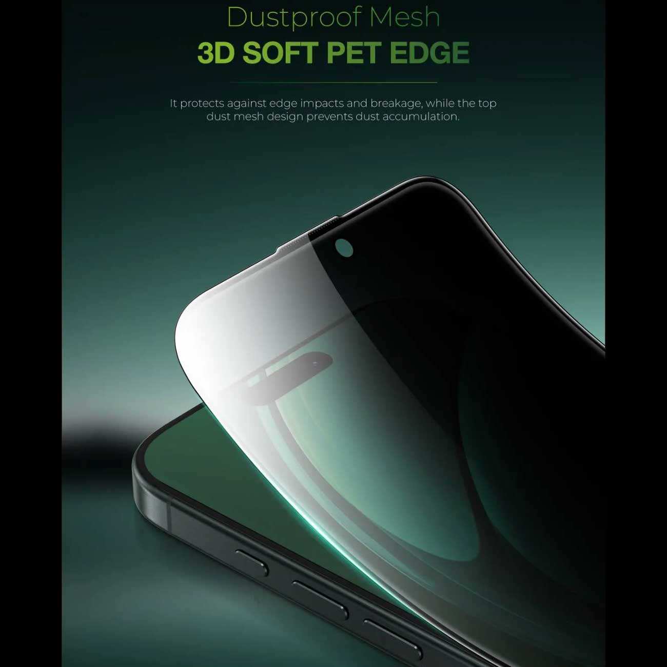 گلس پرایوسی آیفون 16 پرومکس 3 بعدی گرین GN3DSIL16PMBK