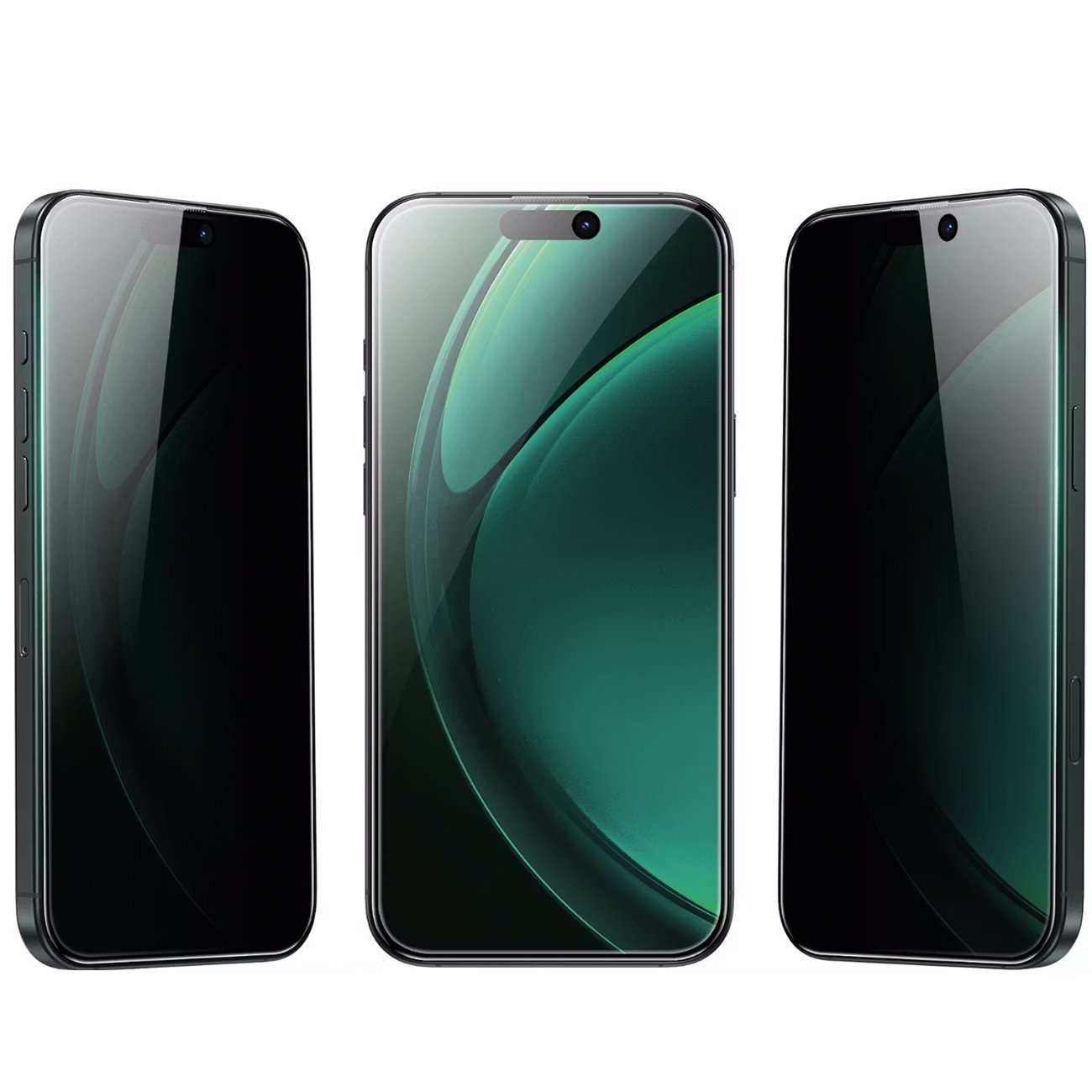 گلس پرایوسی ایربگدار آیفون 16 و آیفون 15 سهبعدی گرینلاین GN3DSIL16BK