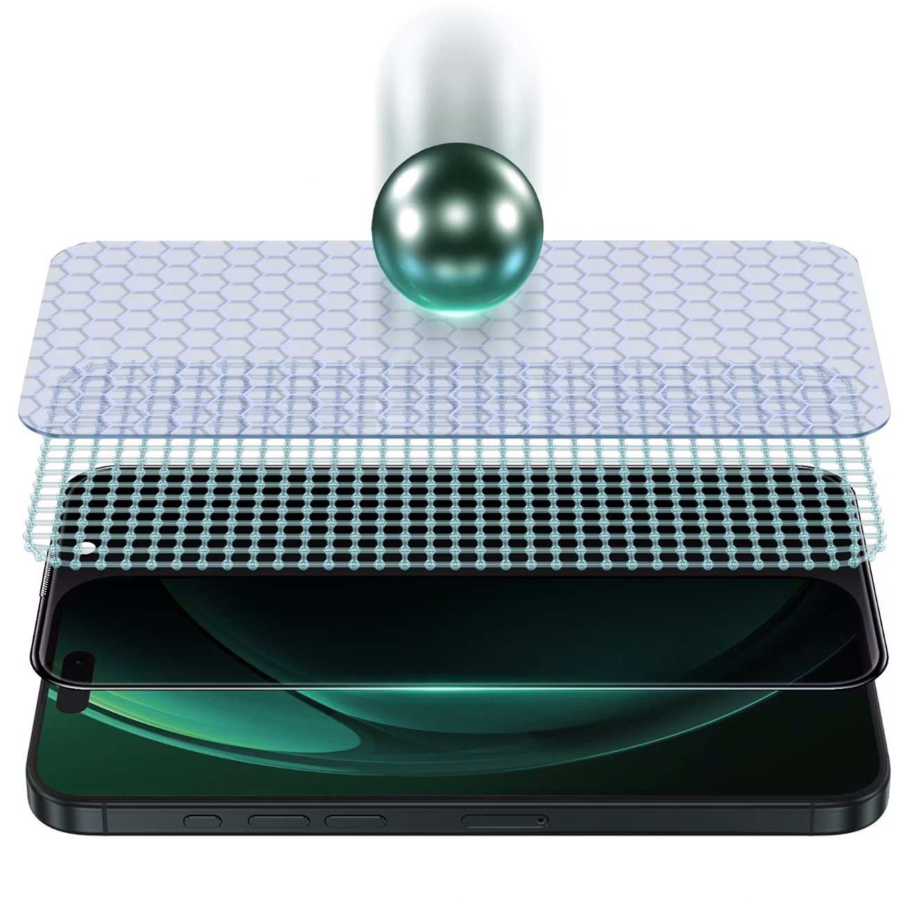 گلس پرایوسی ایربگدار آیفون 16 و آیفون 15 سهبعدی گرینلاین GN3DSIL16BK