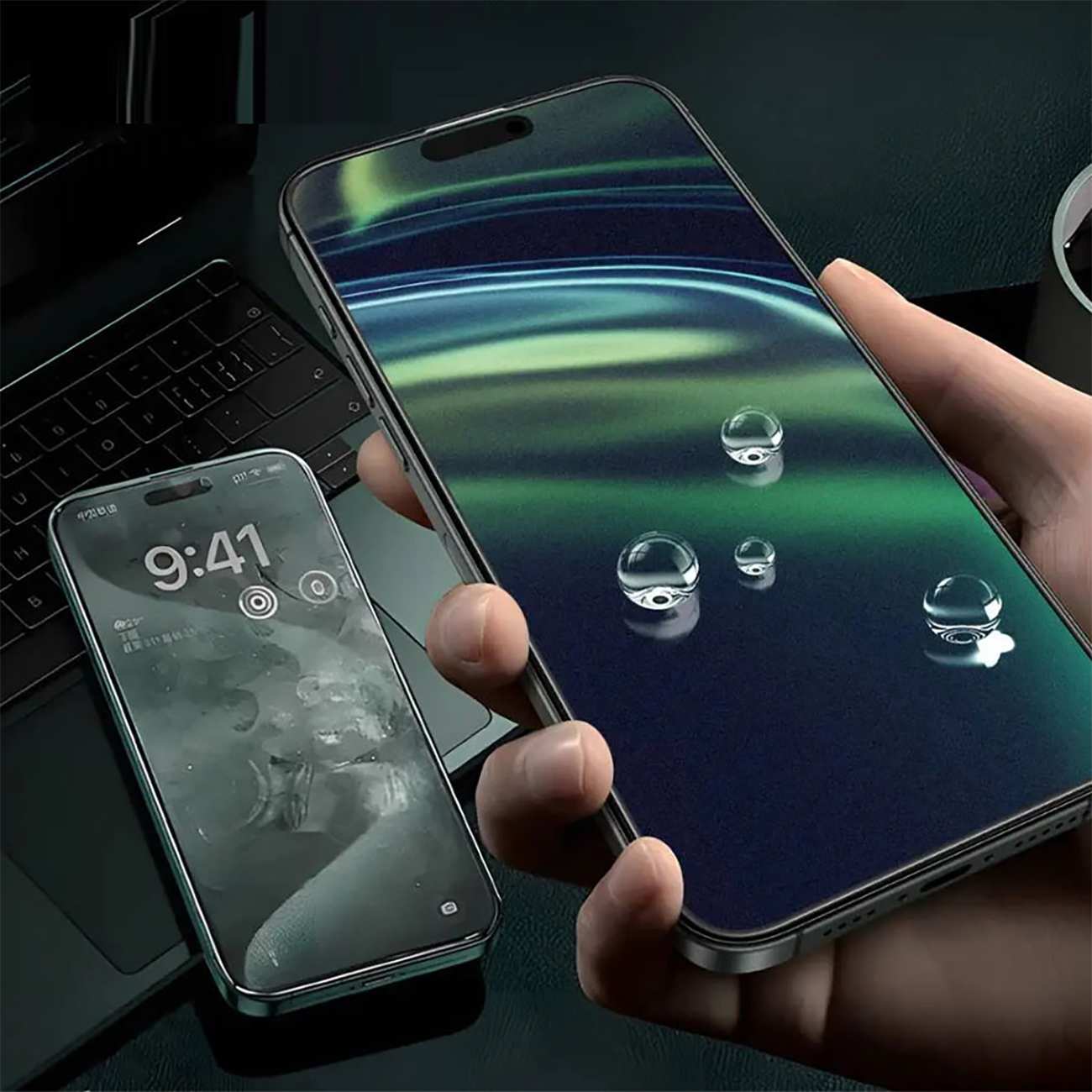 گلس پرایوسی آیفون 16 پرو سه بعدی گرین GN3DSIL16PBK