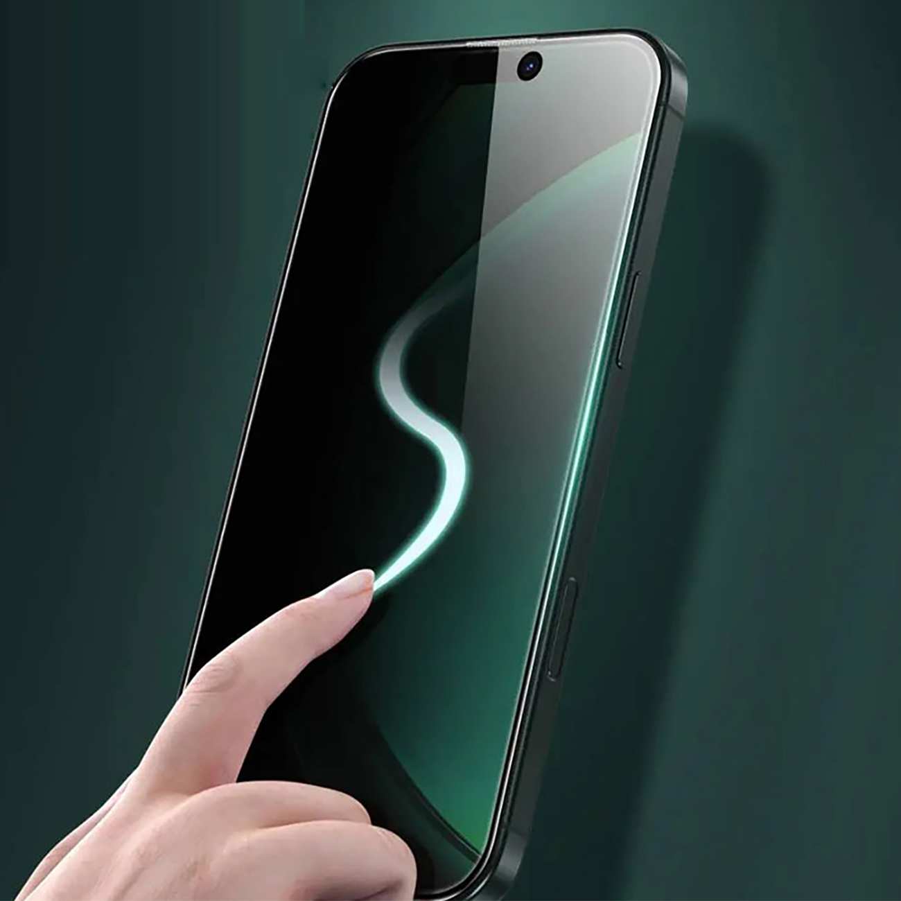 گلس پرایوسی آیفون 16 پرو سه بعدی گرین GN3DSIL16PBK