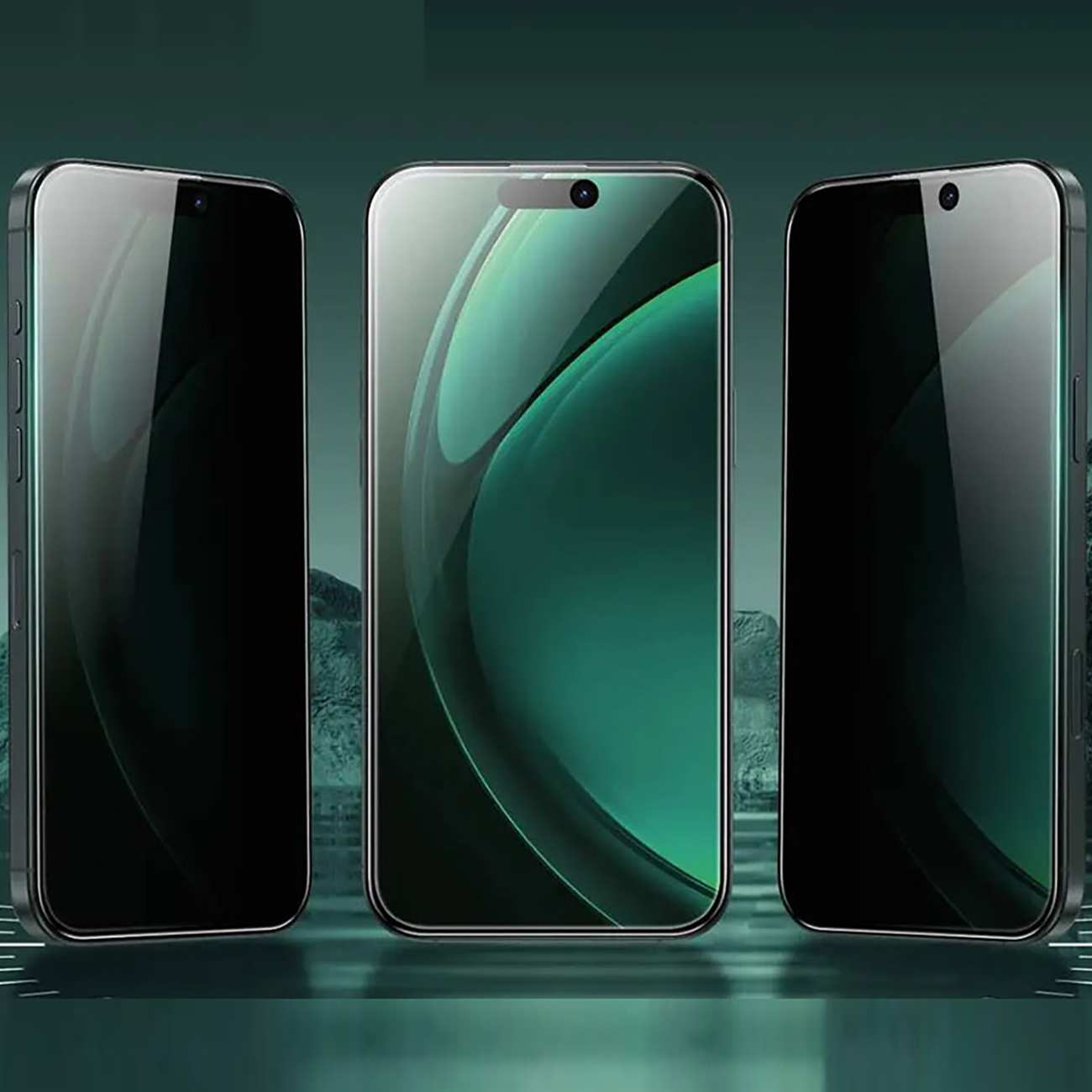 گلس پرایوسی آیفون 16 پرو سه بعدی گرین GN3DSIL16PBK