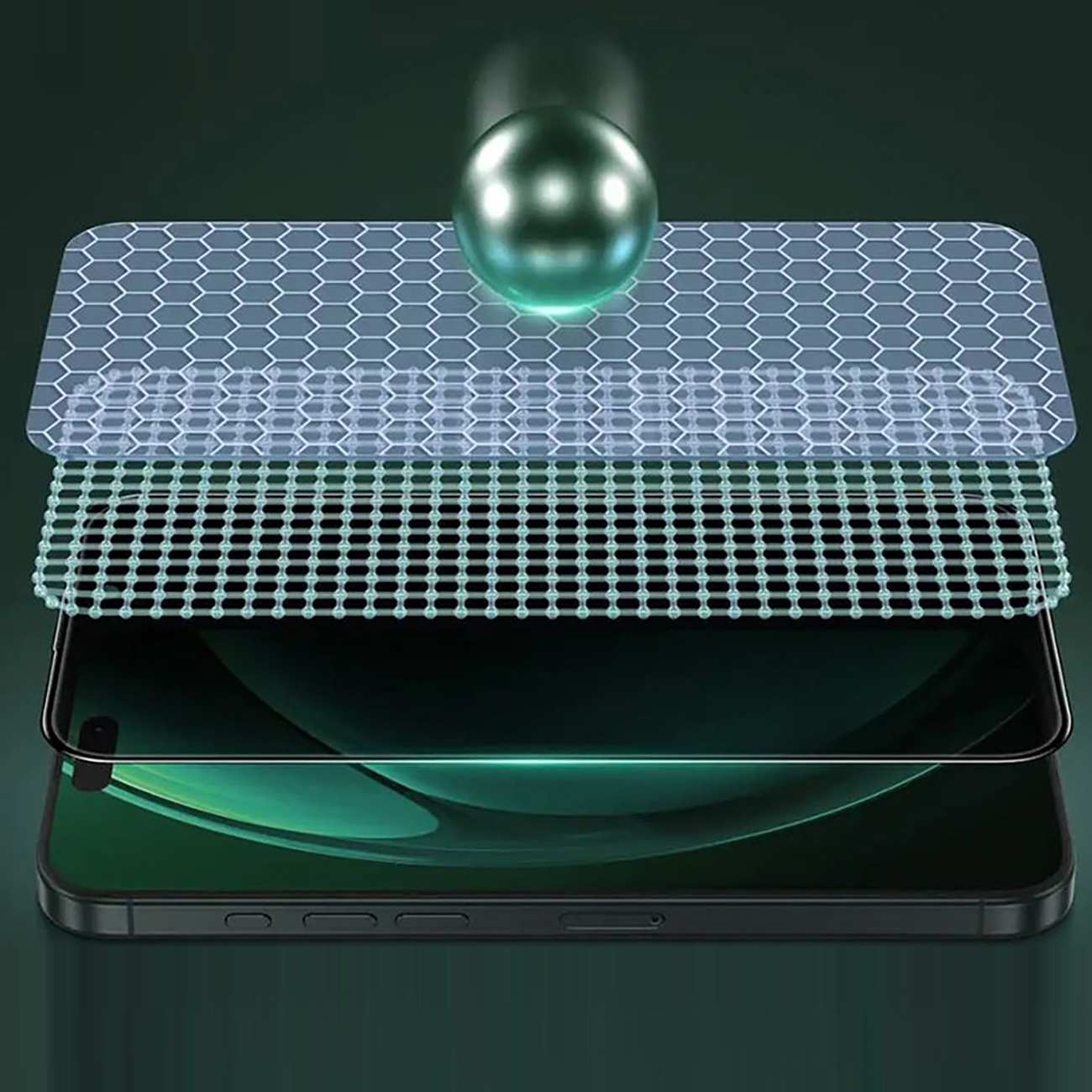 گلس پرایوسی آیفون 16 پرو سه بعدی گرین GN3DSIL16PBK