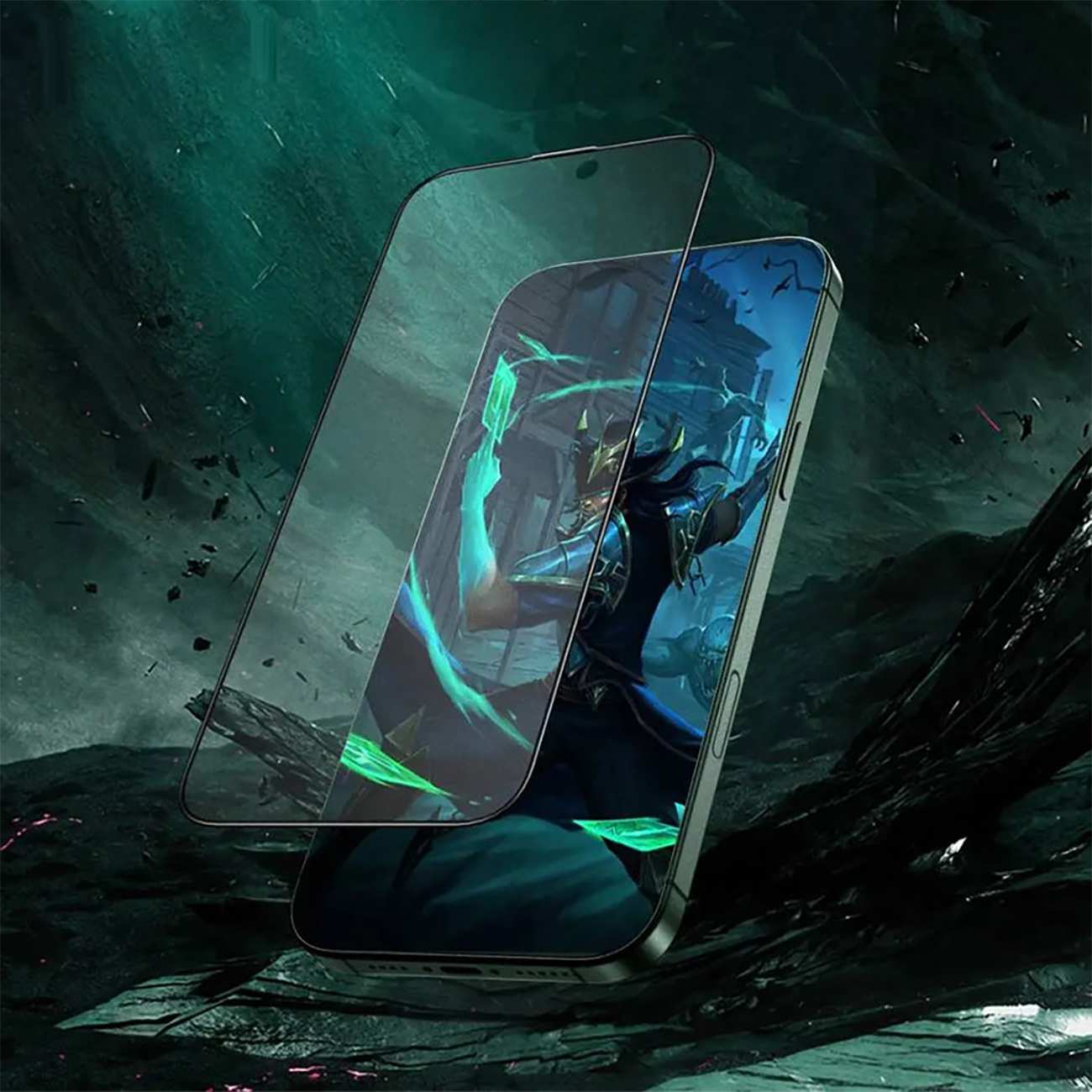 گلس پرایوسی آیفون 16 پرو سه بعدی گرین GN3DSIL16PBK