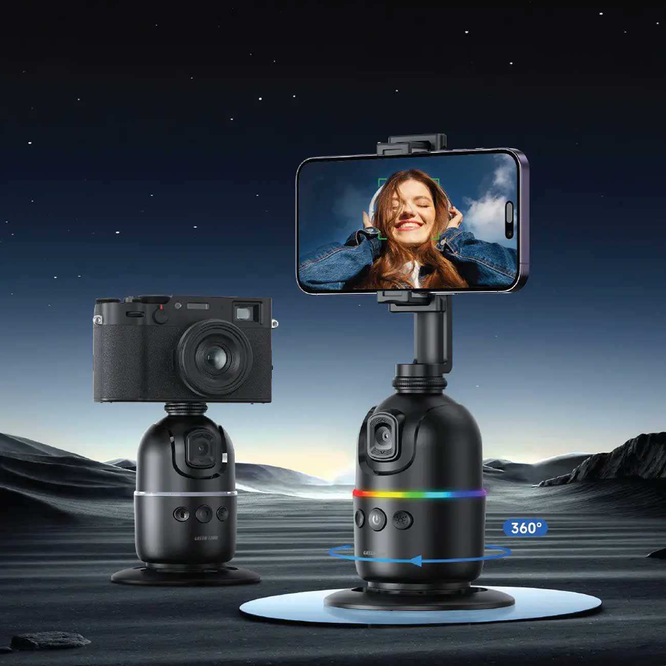 گیمبال ردیاب خودکار چهره 360 درجه گرین لاین GNAUTTRGLBK