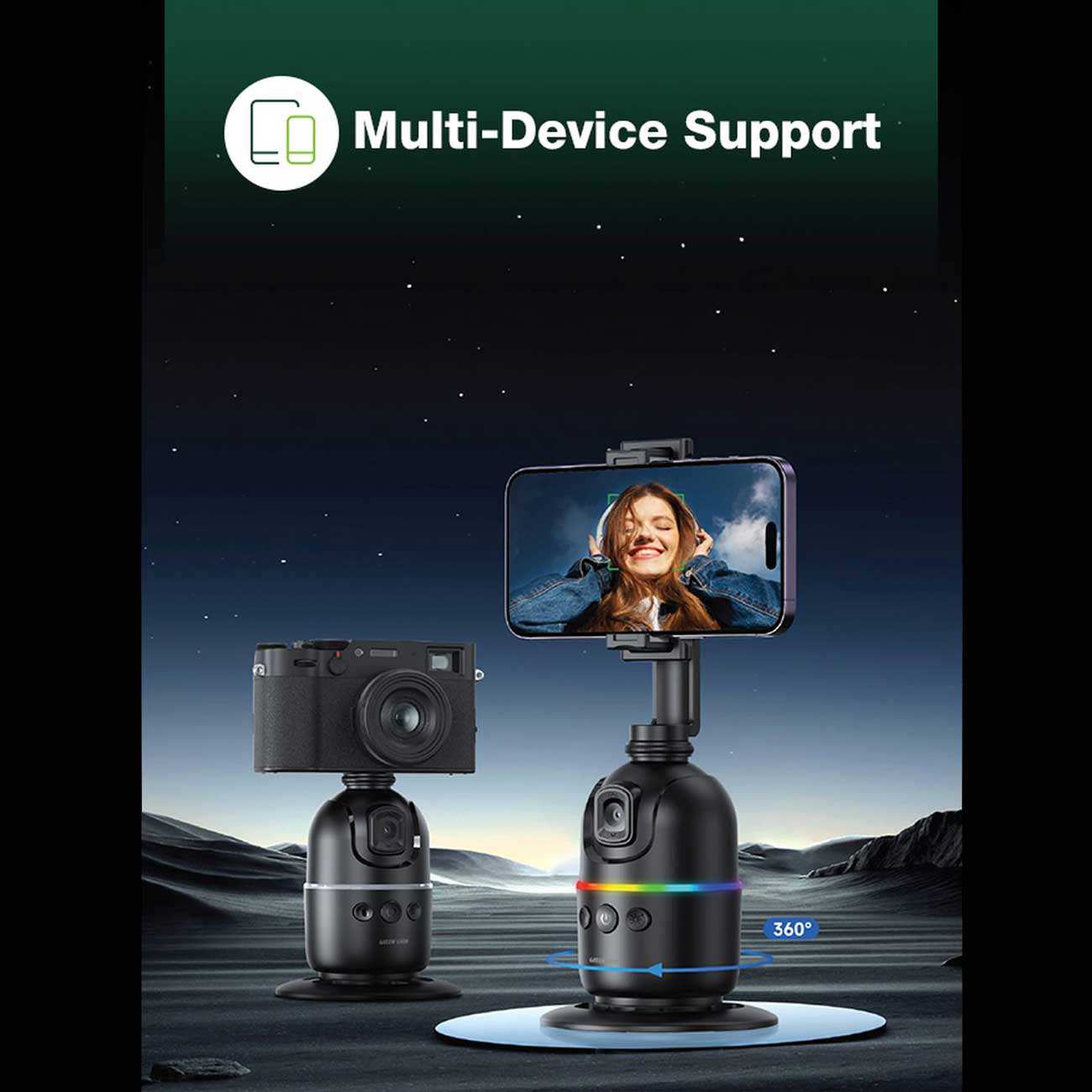 گیمبال ردیاب خودکار چهره 360 درجه گرین لاین GNAUTTRGLBK