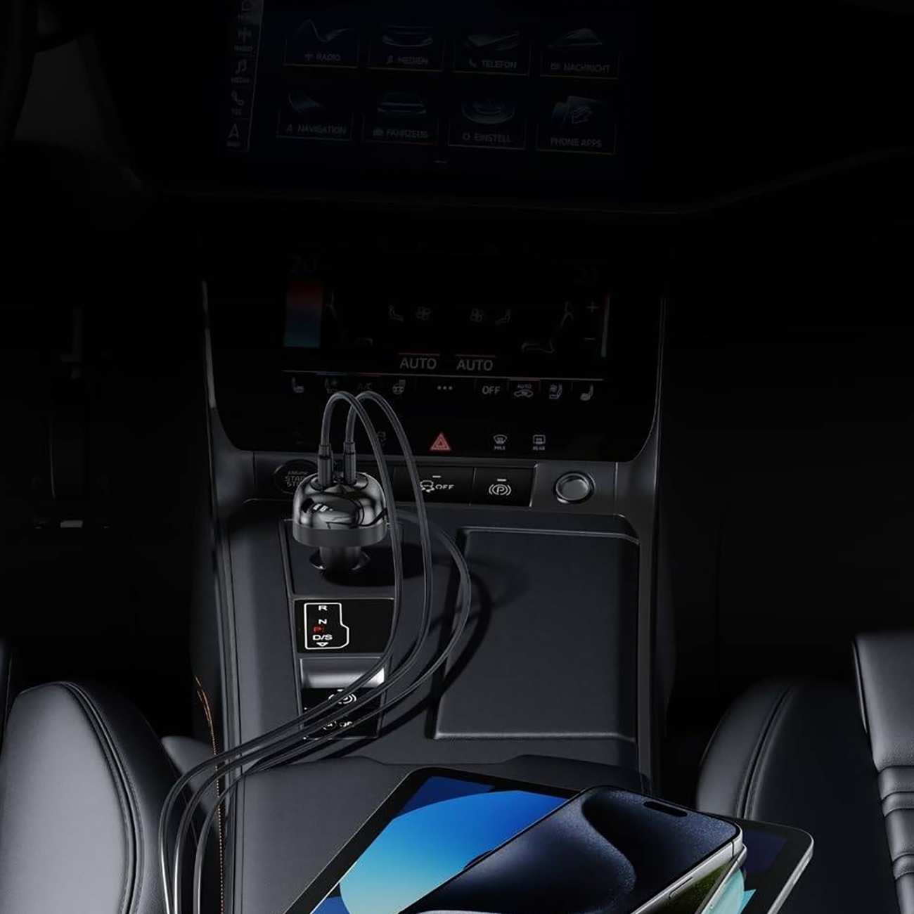 شارژر فندکی فست شارژ ماشین 47 وات Type-C و USB پورودو PD-FWCH030-BK