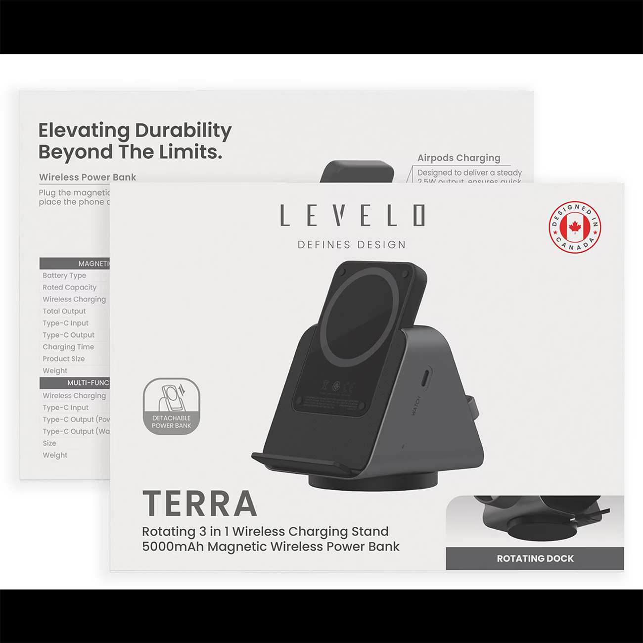 پاوربانک وایرلس 5000 سه کاره لِوِلو LVLTWCSPBK