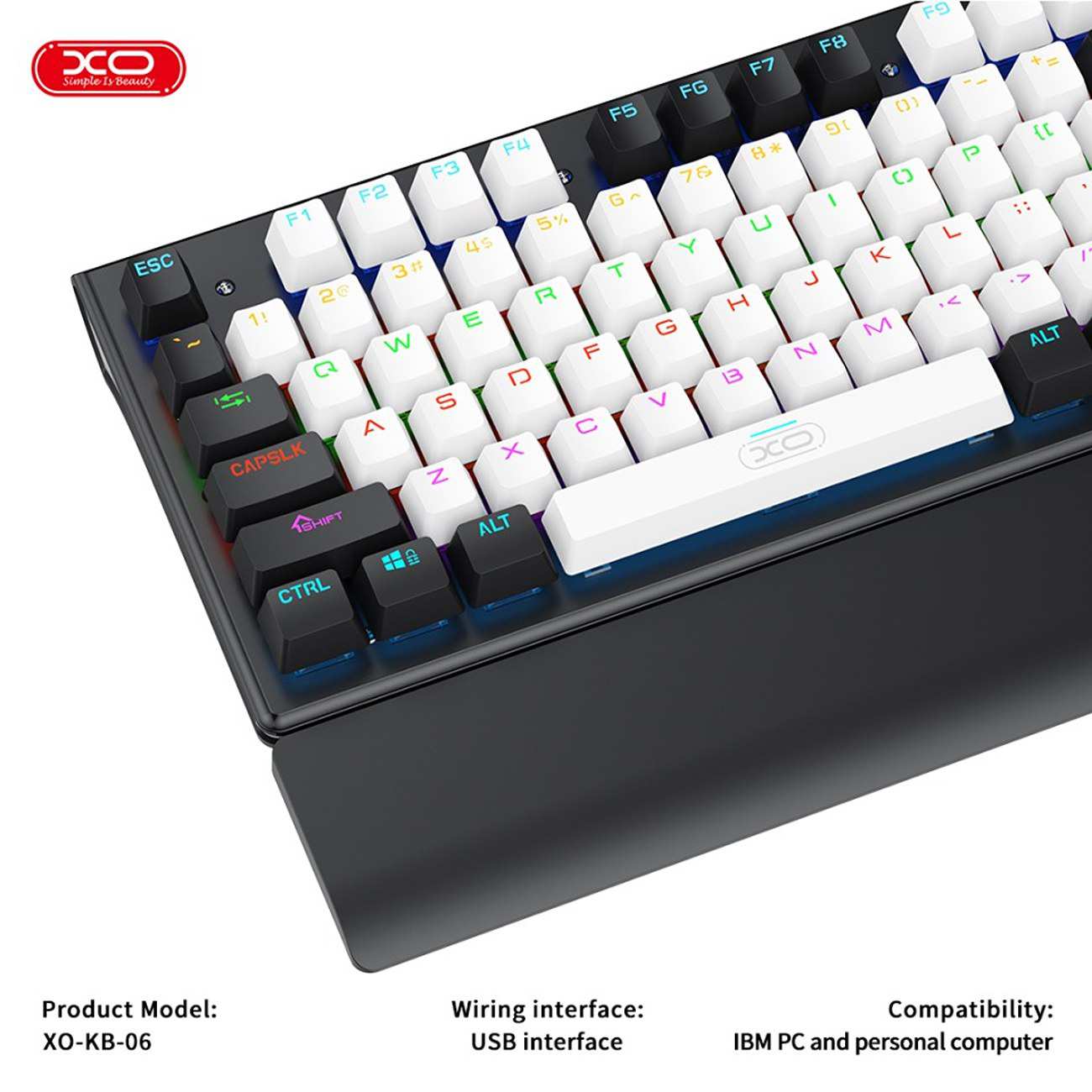 ست گیمینگ موس و کیبورد سیمی با نورپردازی RGB ایکس او KB-06