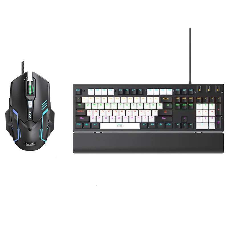 ست گیمینگ موس و کیبورد سیمی با نورپردازی RGB ایکس او KB-06