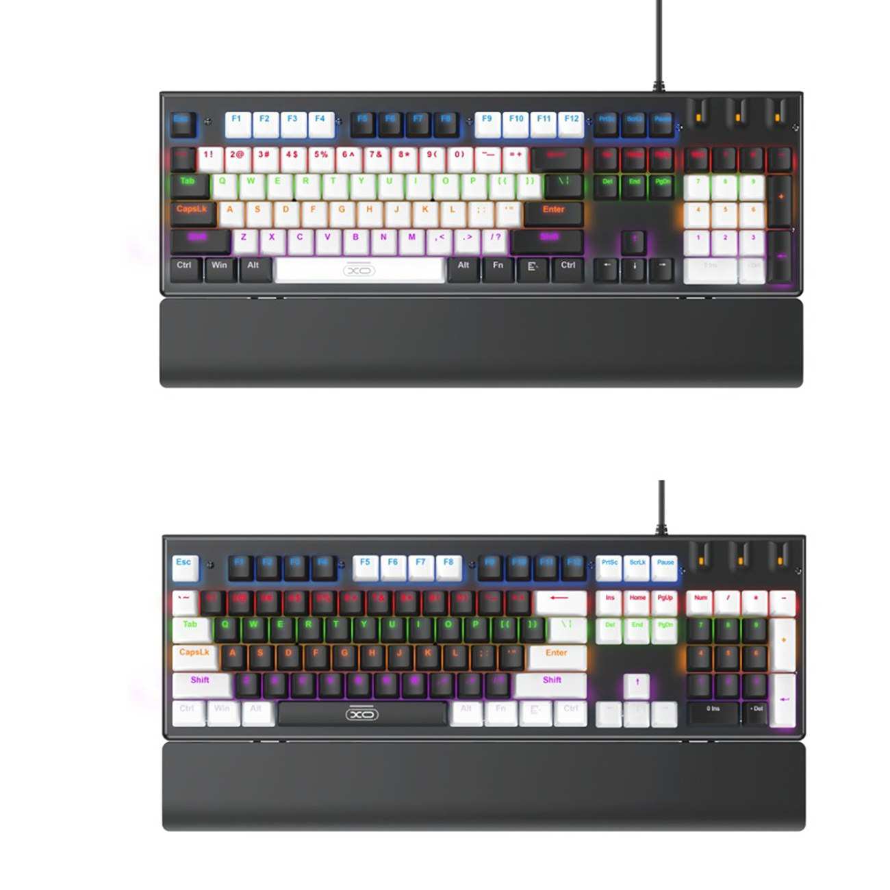 ست گیمینگ موس و کیبورد سیمی با نورپردازی RGB ایکس او KB-06