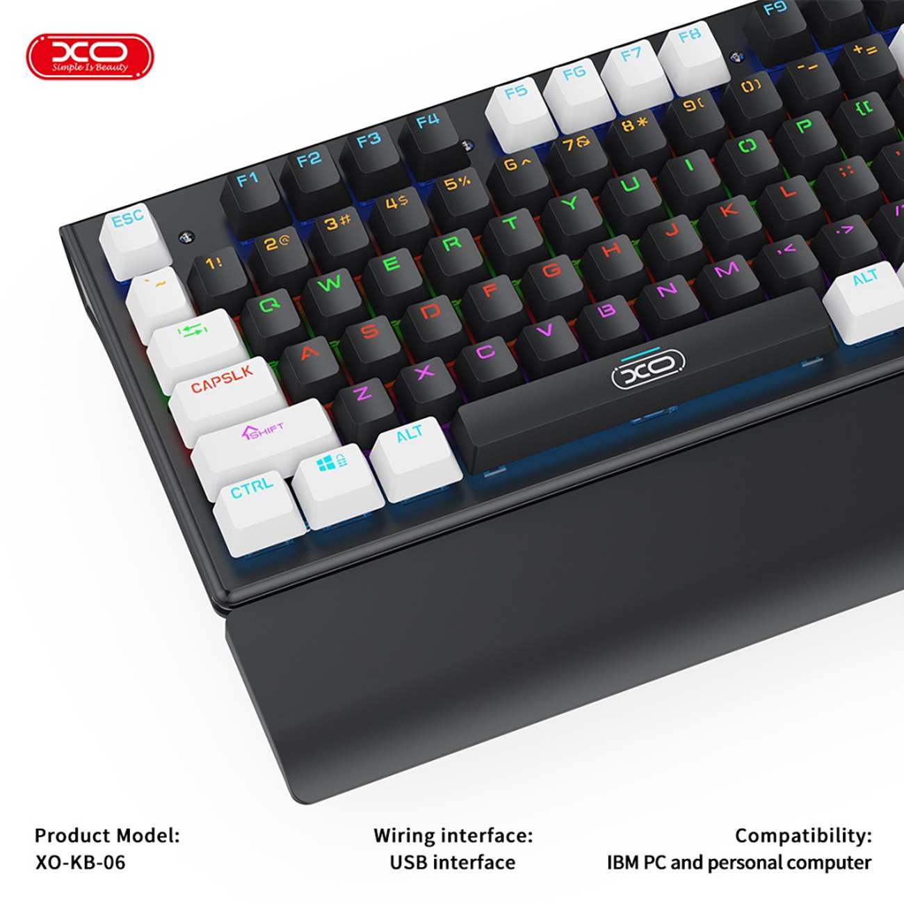 ست گیمینگ موس و کیبورد سیمی با نورپردازی RGB ایکس او KB-06