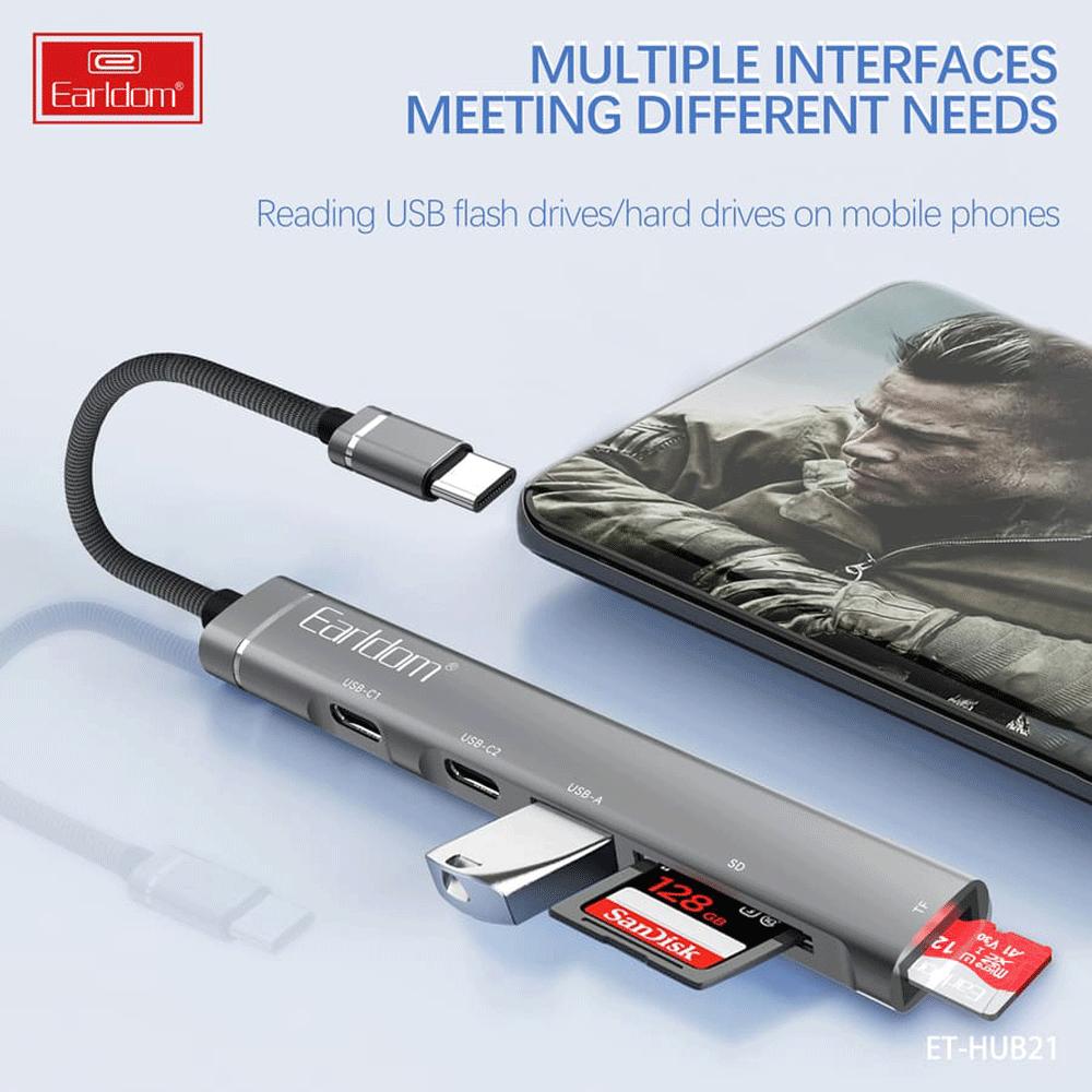 هاب تایپ سی 5 پورت ارلدام ET-HUB21