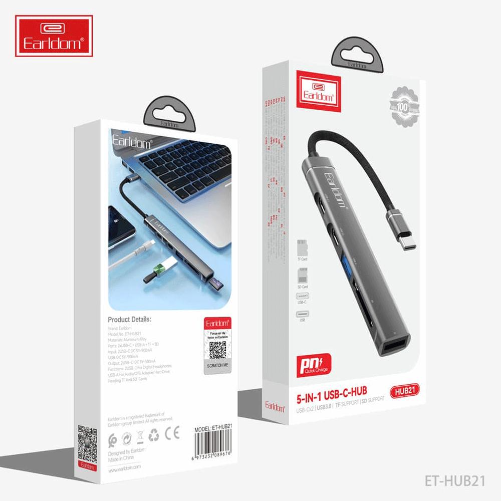 هاب تایپ سی 5 پورت ارلدام ET-HUB21