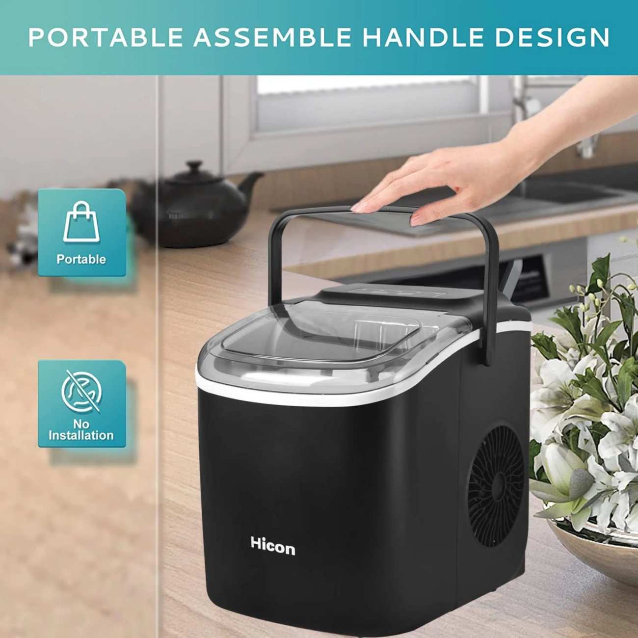 دستگاه یخ ساز اتوماتیک قابل حمل هایکون HZB-16M