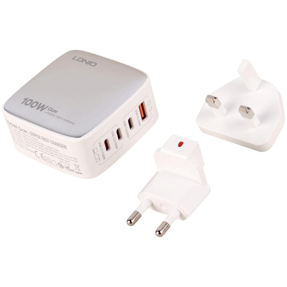 شارژر دیواری شارژ سریع 100 وات USB و Type-C الدنیو Q408