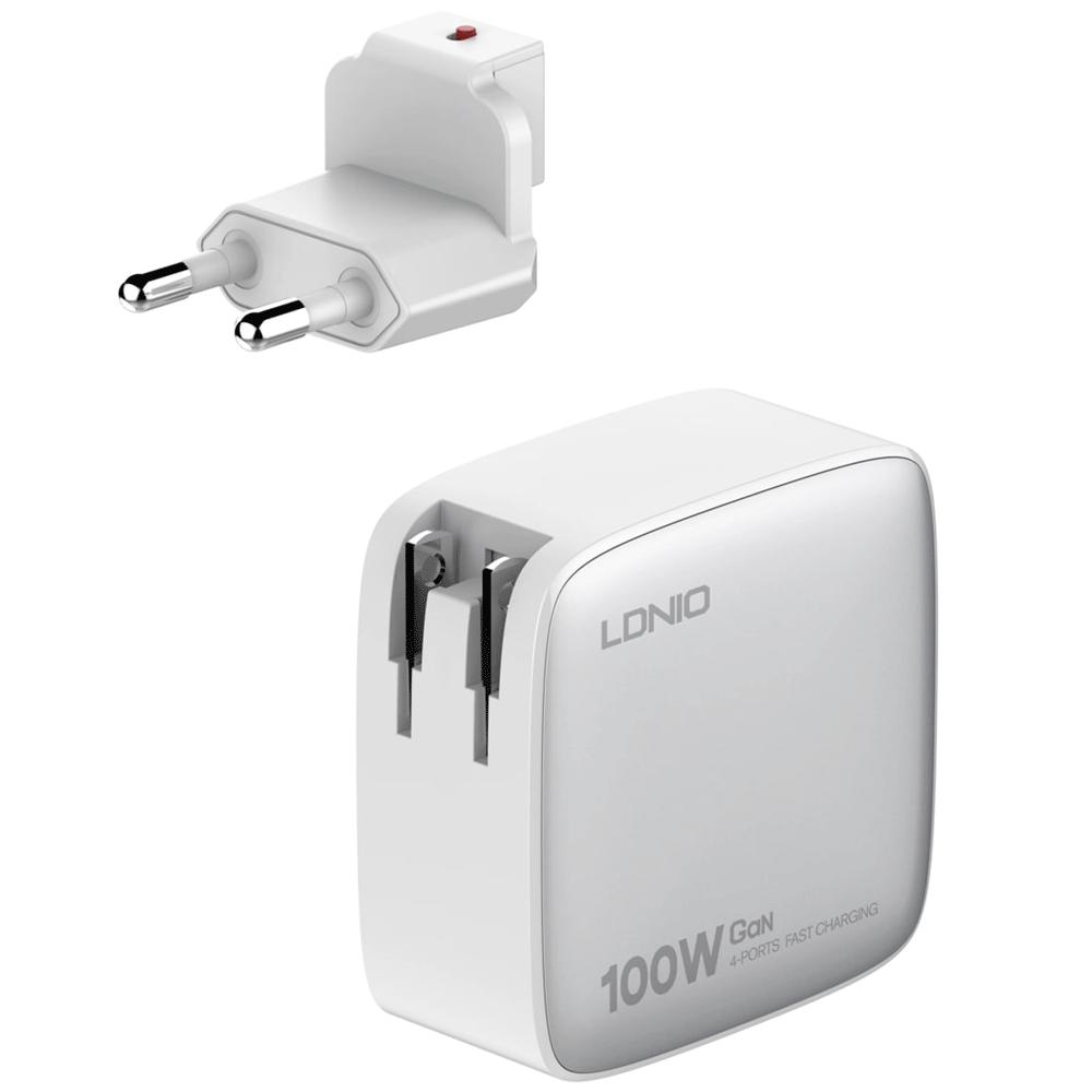 شارژر دیواری شارژ سریع 100 وات USB و Type-C الدنیو Q408