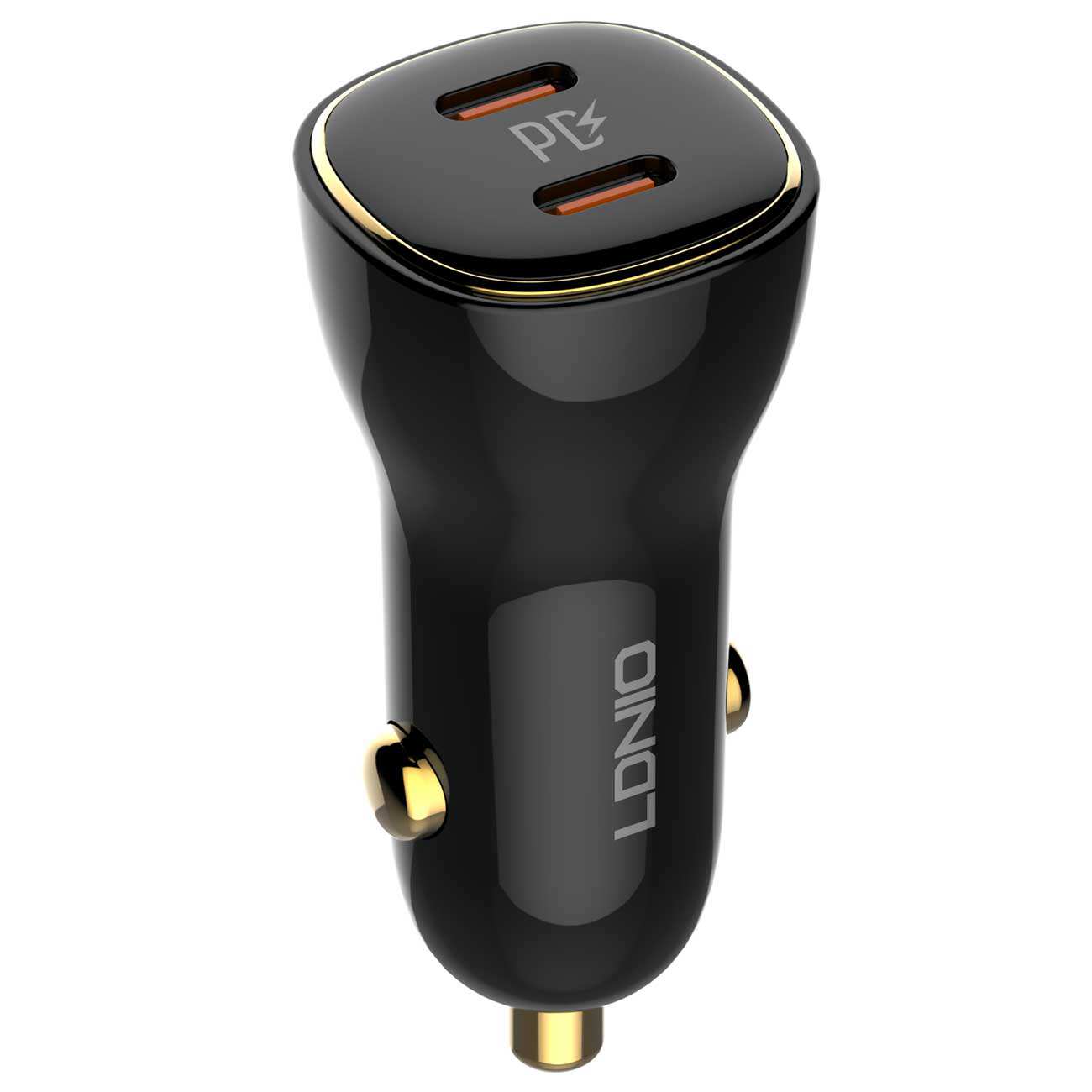 شارژر فندکی فست شارژ ماشین تایپسی 60 وات الدنیو C104 همراه با کابل شارژ