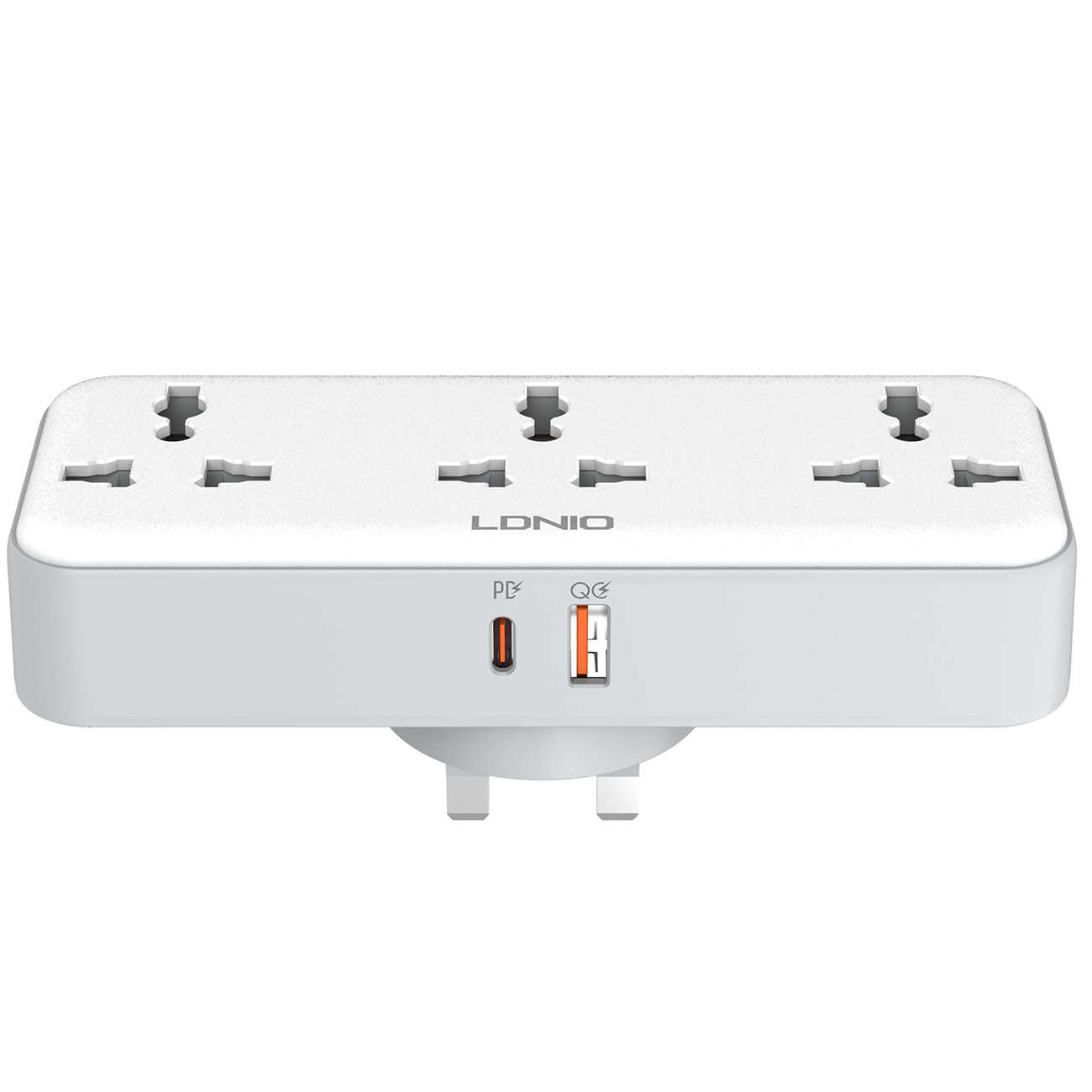 چندراهی برق دیواری 2500 وات 3 سوکت، یک USB و یک Type-C فست شارژ 30 وات الدنیو SC3317