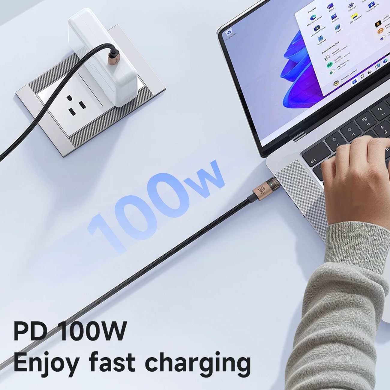 کابل شارژ سریع تایپ سی به تایپ سی 100 وات 5 آمپر 1.2 متری مکدودو CA-558