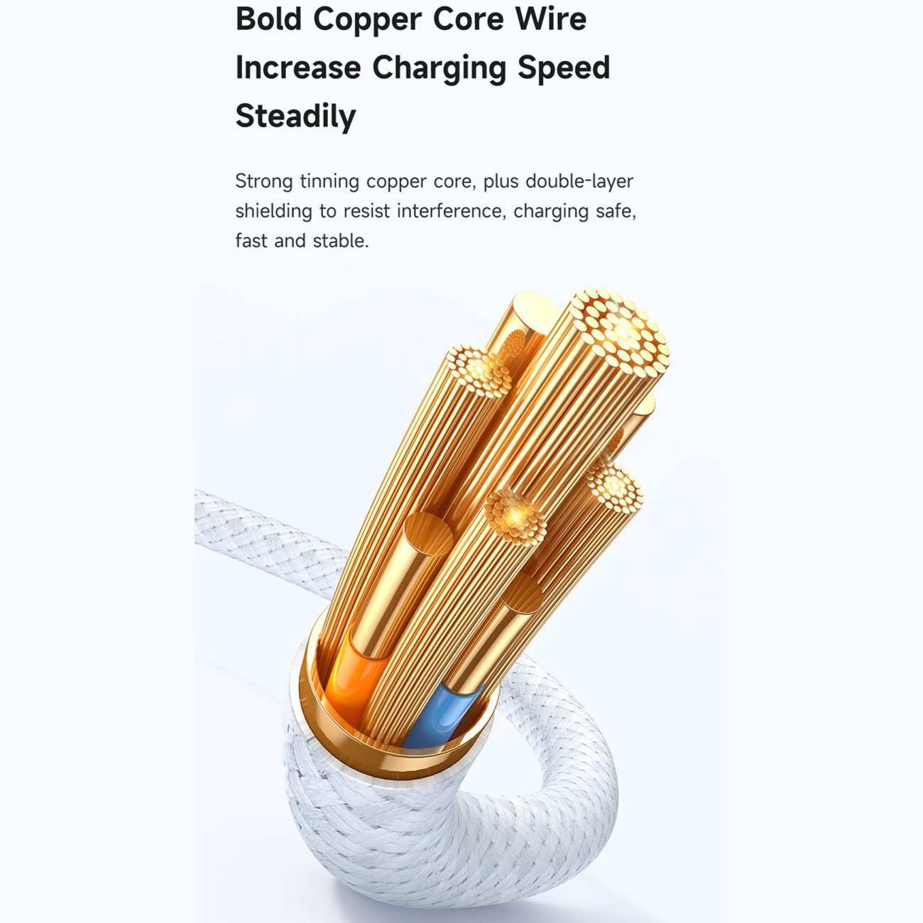 کابل سوپر فست شارژ یو اس بی به تایپ سی شفاف 100 وات 6 آمپر 1.2 متری مک دودو CA-689