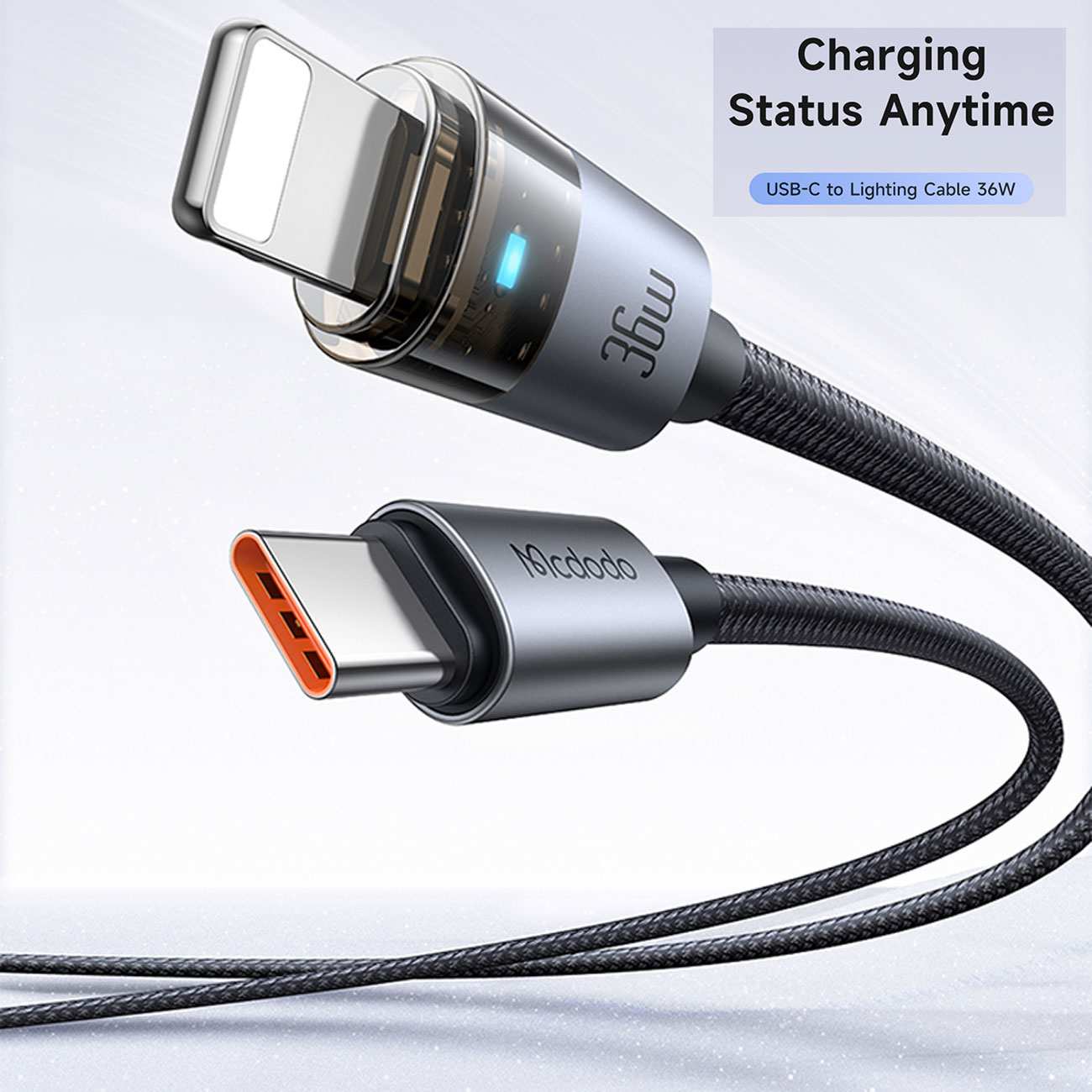 کابل شارژ سریع تایپ سی به لایتنینگ 36 وات 1.2 متری کارپلی مکدودو CA-694