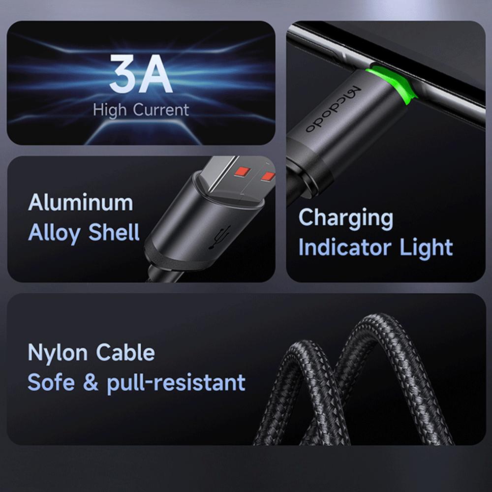 کابل شارژ سریع یو اس بی به میکرو 3 آمپر یک متری مک دودو CA-3990