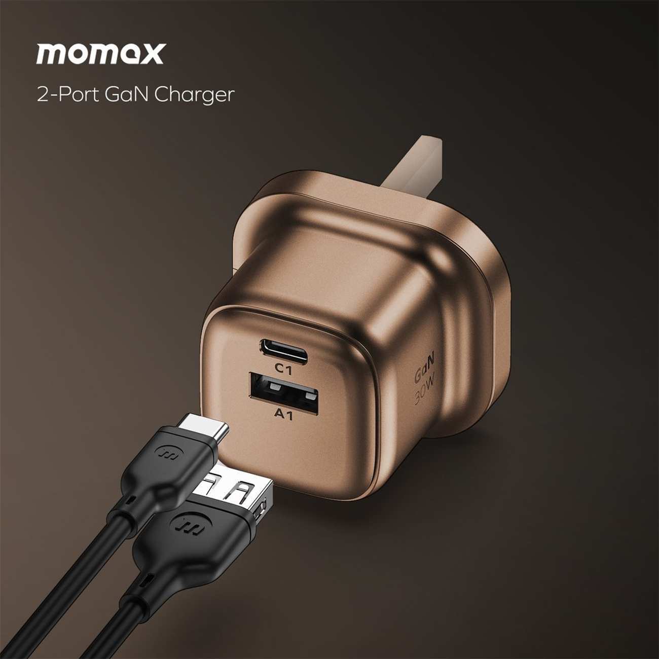 شارژر دیواری یو اس بی و تایپ سی 30 وات مومکس UM71