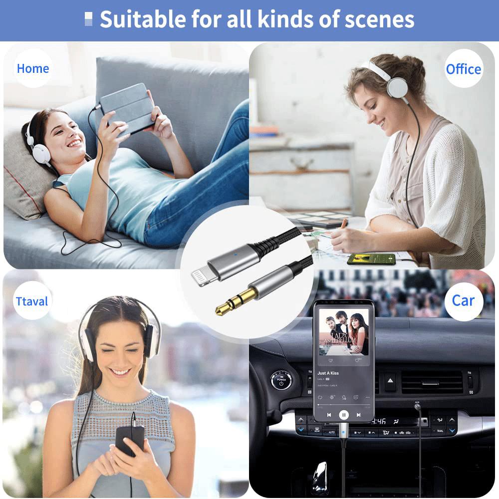 کابل تبدیل لایتنینگ به جک 3.5 میلی متری 2 متری الدنیو LSY82I