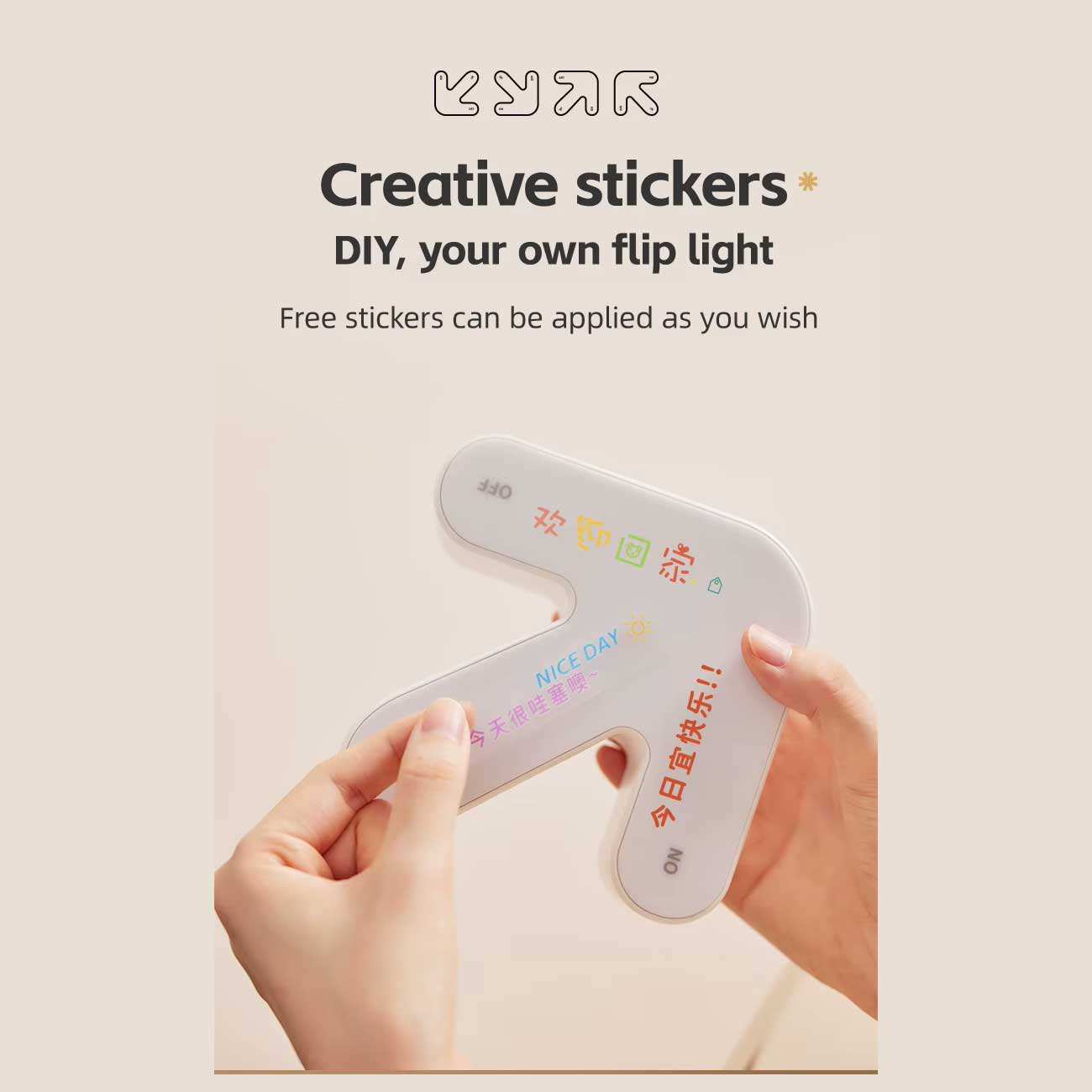 چراغ خواب فانتزی شارژی با طراحی فلش معکوس K-1700