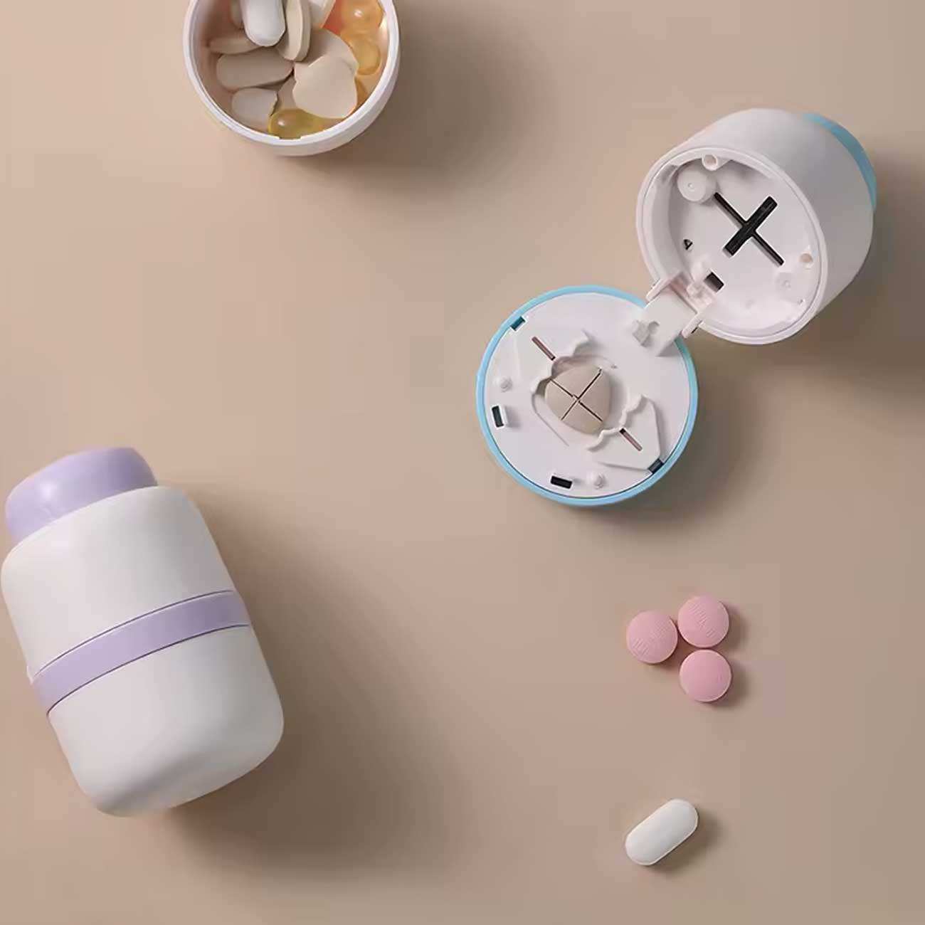 دستگاه برش قرص و جعبه نگهداری دارو قابل حمل مسافرتی جوردن و جودی TR022