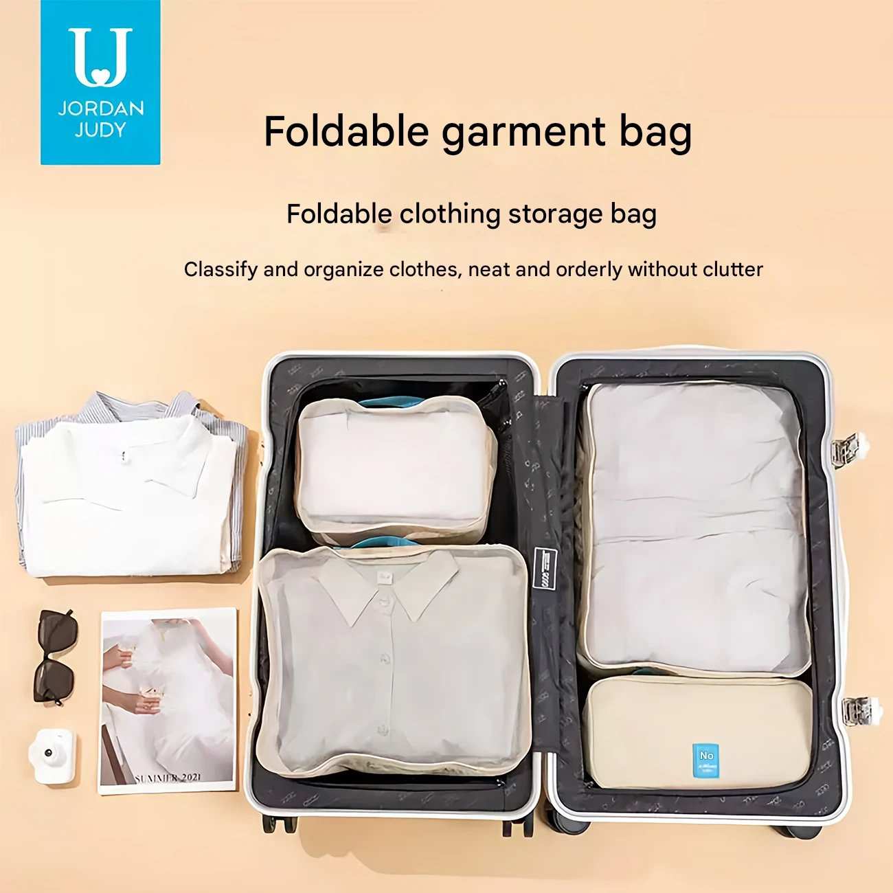 کیف تاشو نظم دهنده لباس داخل ساک و چمدان جوردن و جودی JORDAN & JUDY PT061
