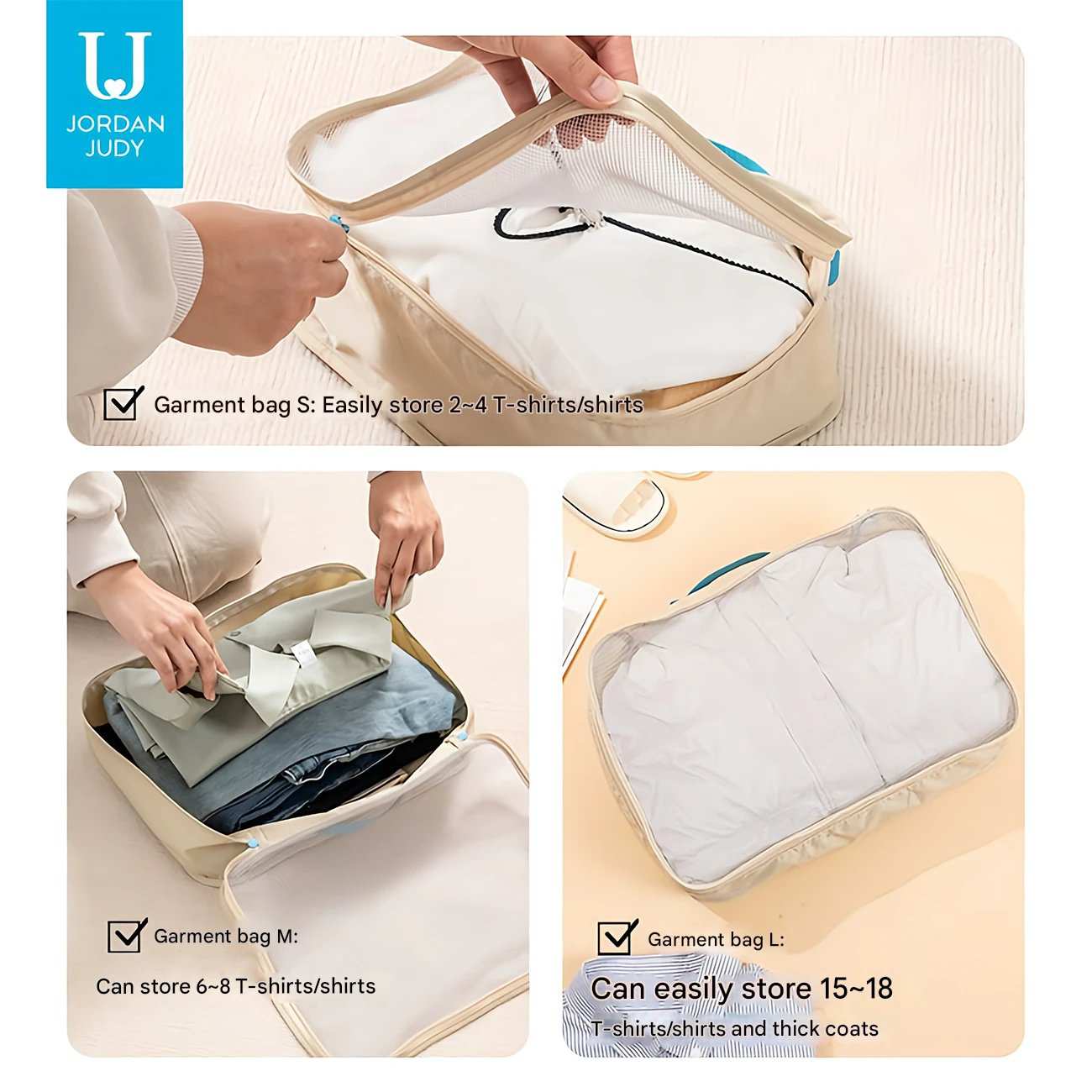 کیف تاشو نظم دهنده لباس داخل ساک و چمدان جوردن و جودی JORDAN & JUDY PT061