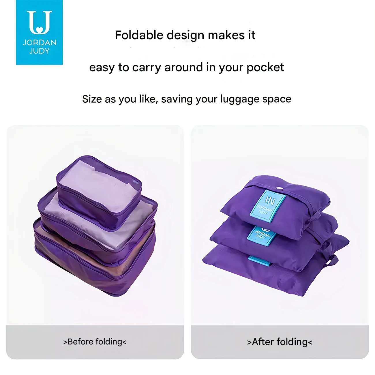کیف تاشو نظم دهنده لباس داخل ساک و چمدان جوردن و جودی JORDAN & JUDY PT061